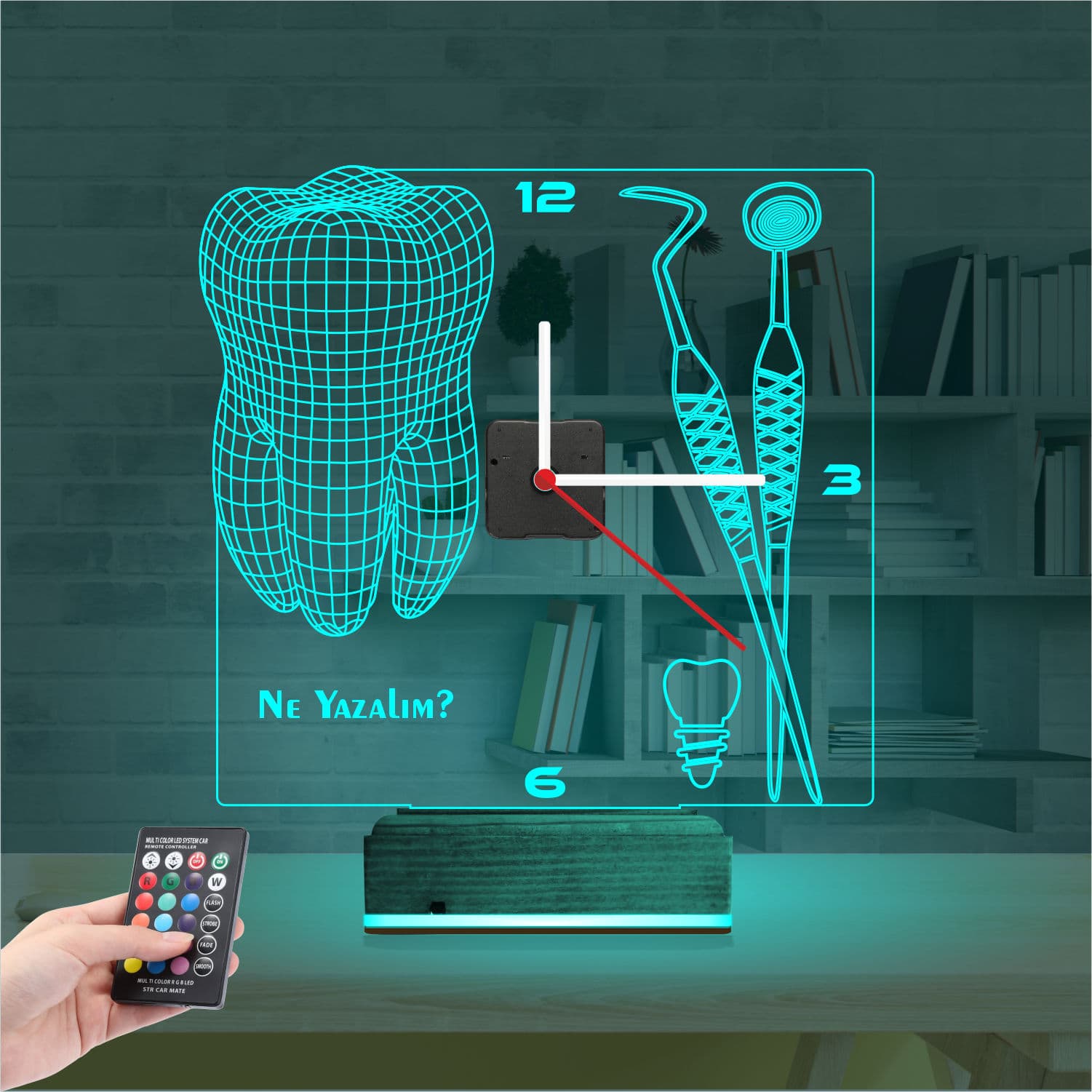 Стоматолог — 3D LED Ночник с часами | Подарок врачу 3