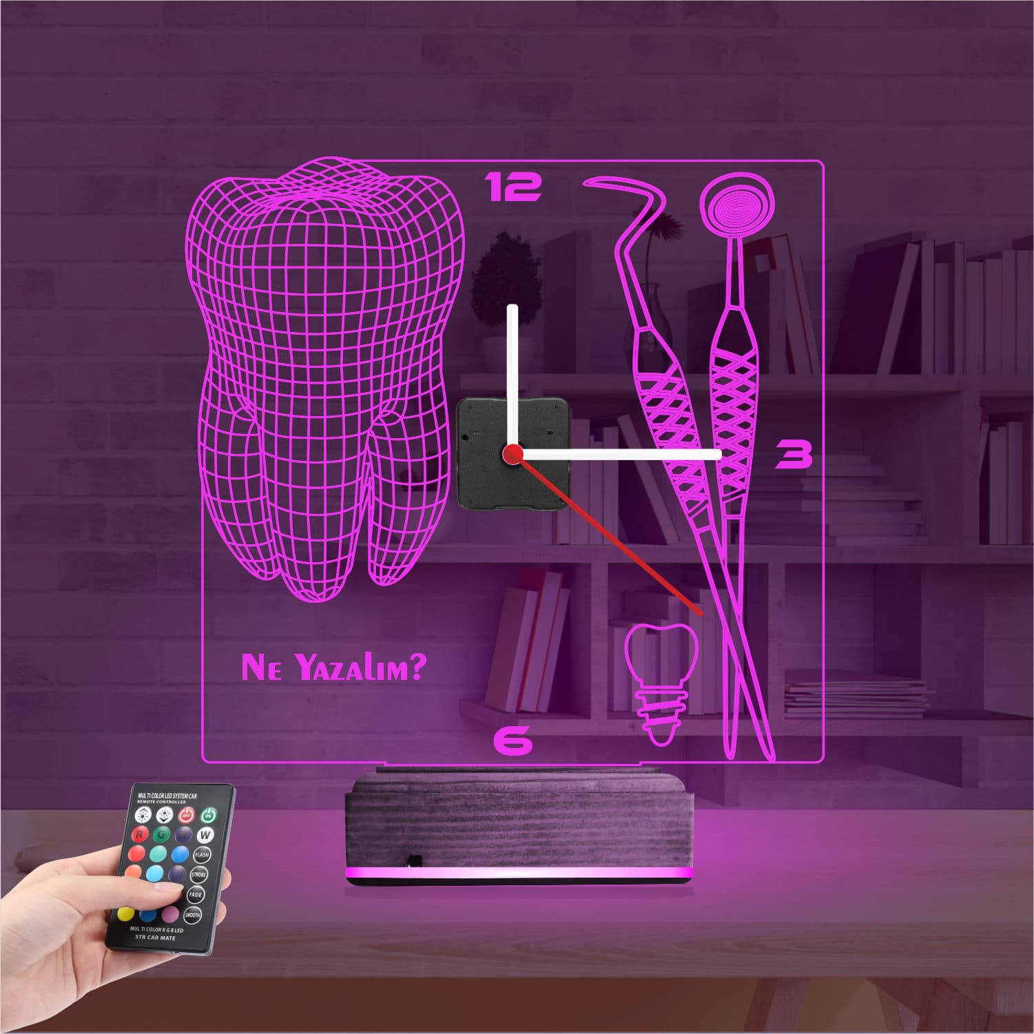 Стоматолог — 3D LED Ночник с часами | Подарок врачу 4