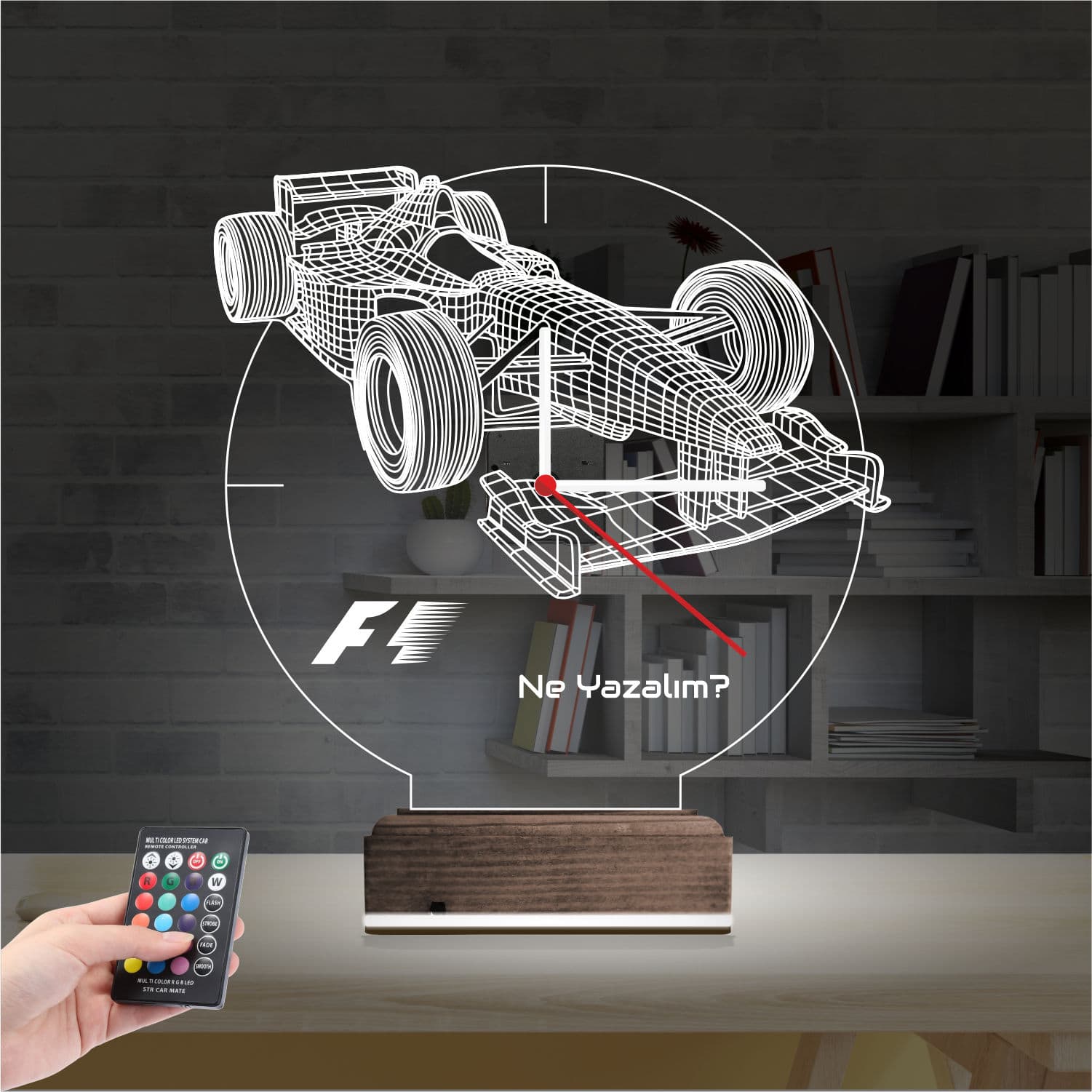 Болид F1 3D Ночник с часами 2