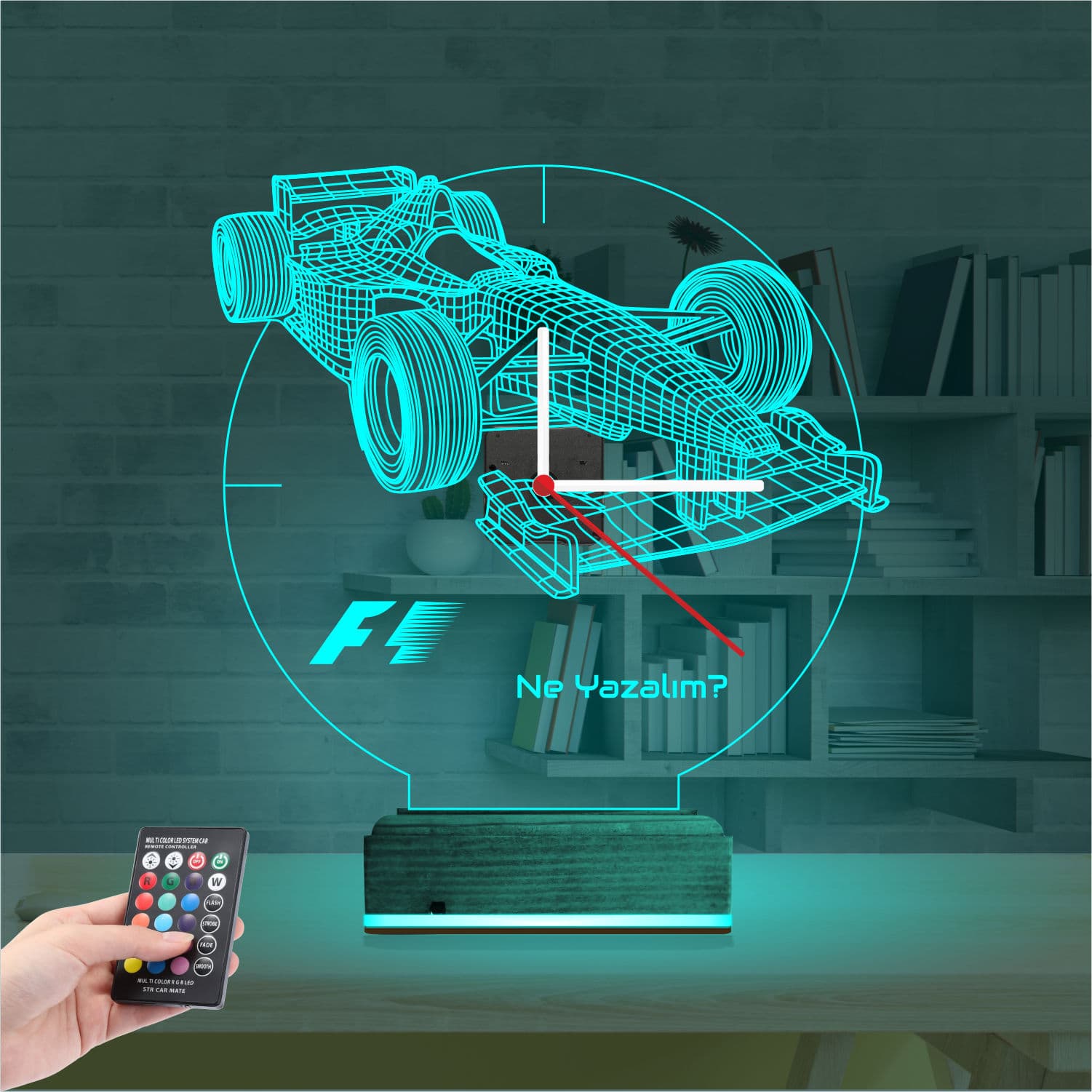 Болид F1 3D Ночник с часами 3