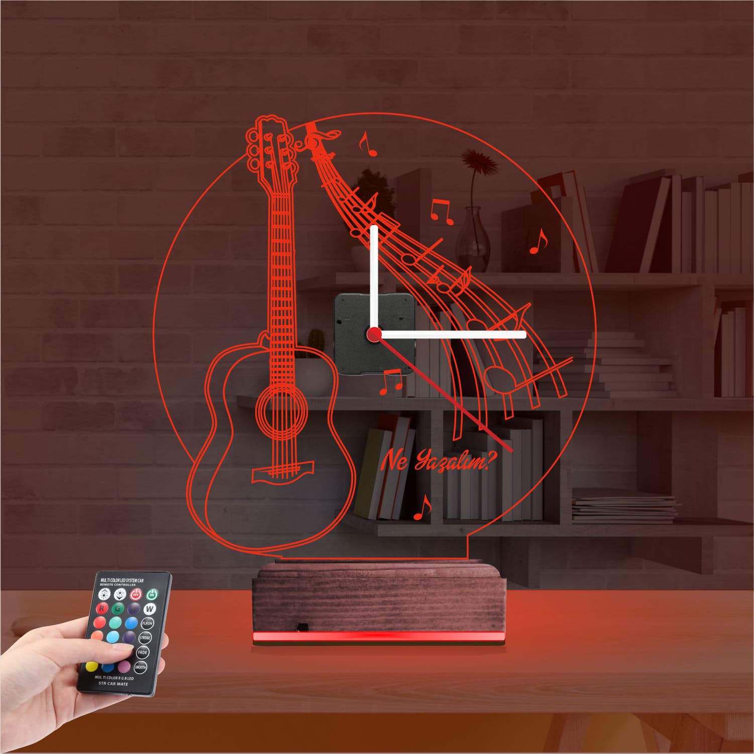 Гитара и Музыка — 3D LED Ночник с часами | Подарок музыканту 7