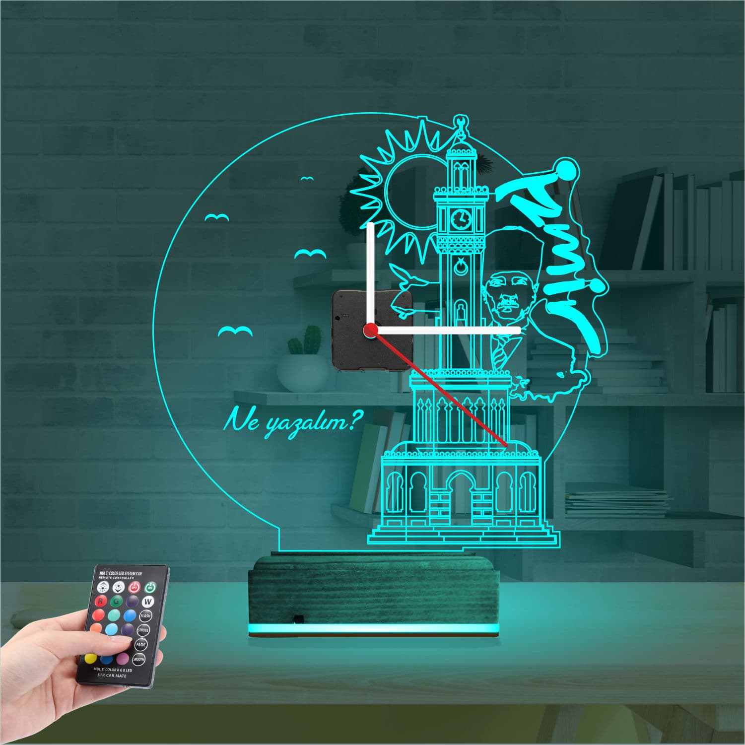 Измир и Ататюрк 3D Ночник с Часами 3