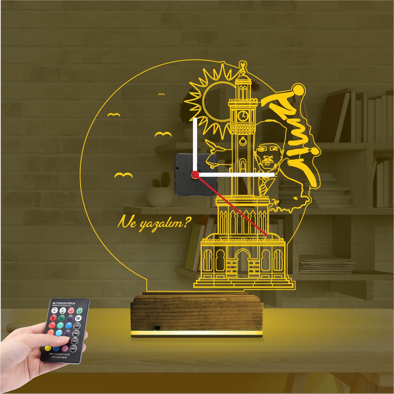 Измир и Ататюрк 3D Ночник с Часами 8