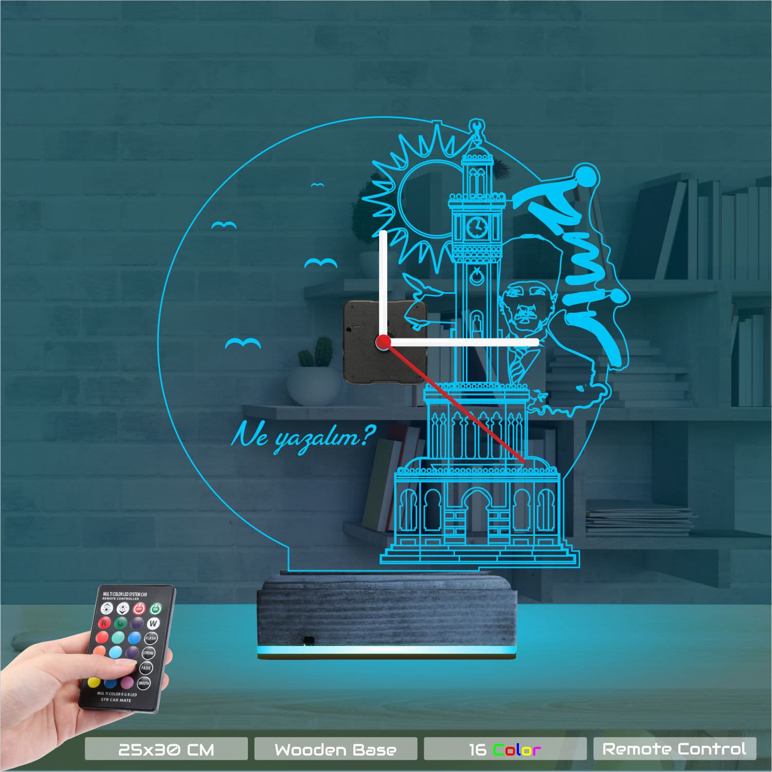 Измир и Ататюрк 3D Ночник с Часами 9