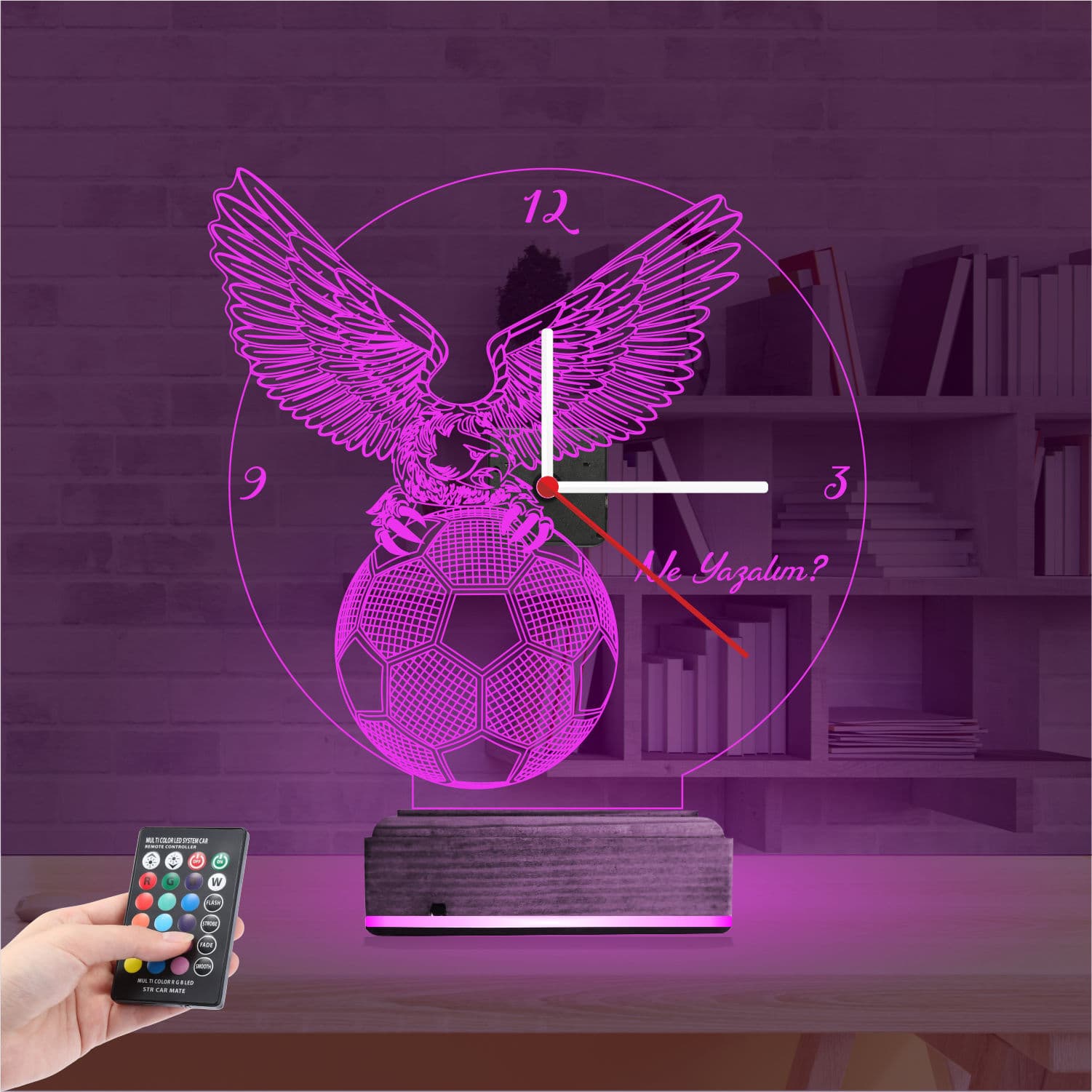 Орёл и Футбол — 3D LED Ночник с часами | Подарок болельщику 4