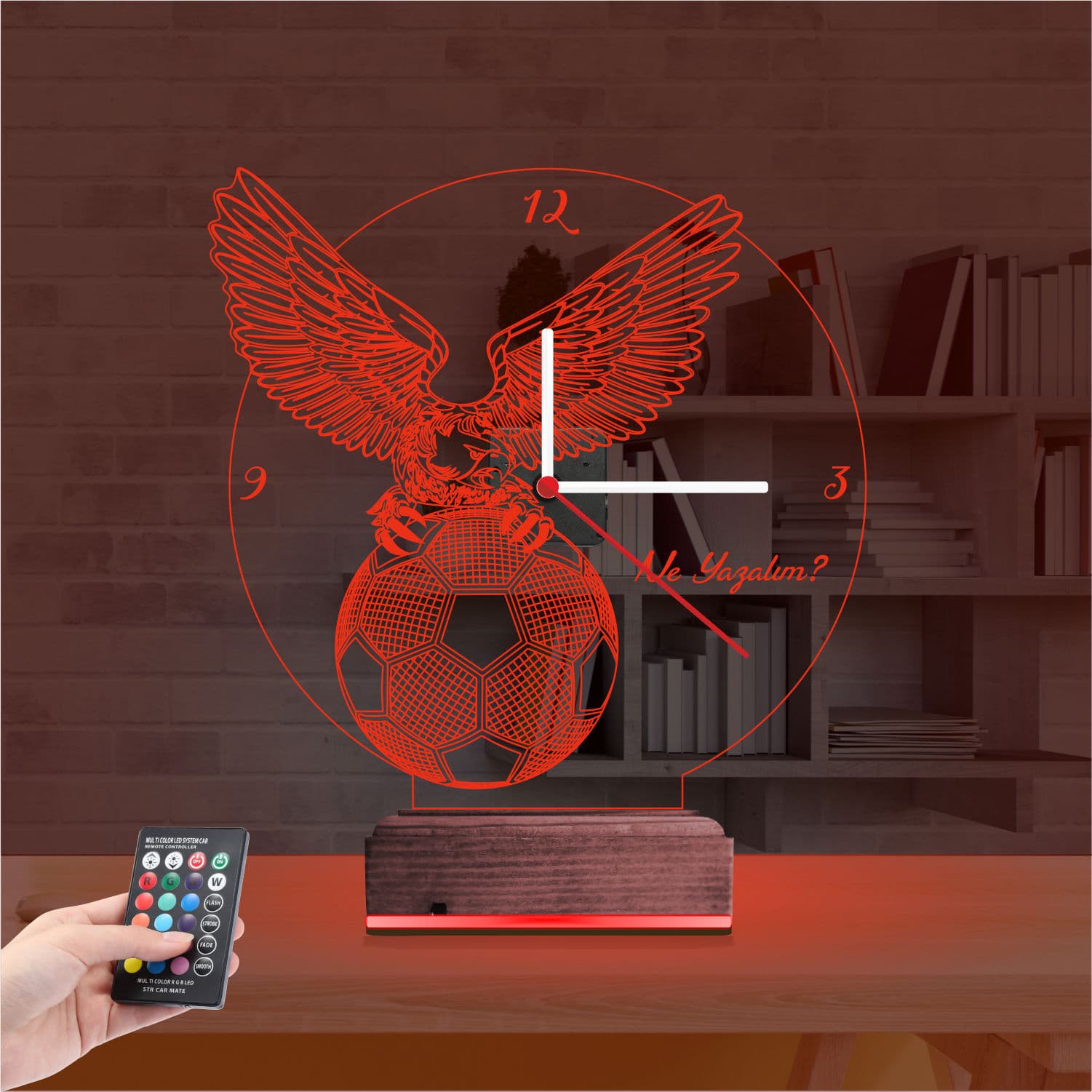 Орёл и Футбол — 3D LED Ночник с часами | Подарок болельщику 7