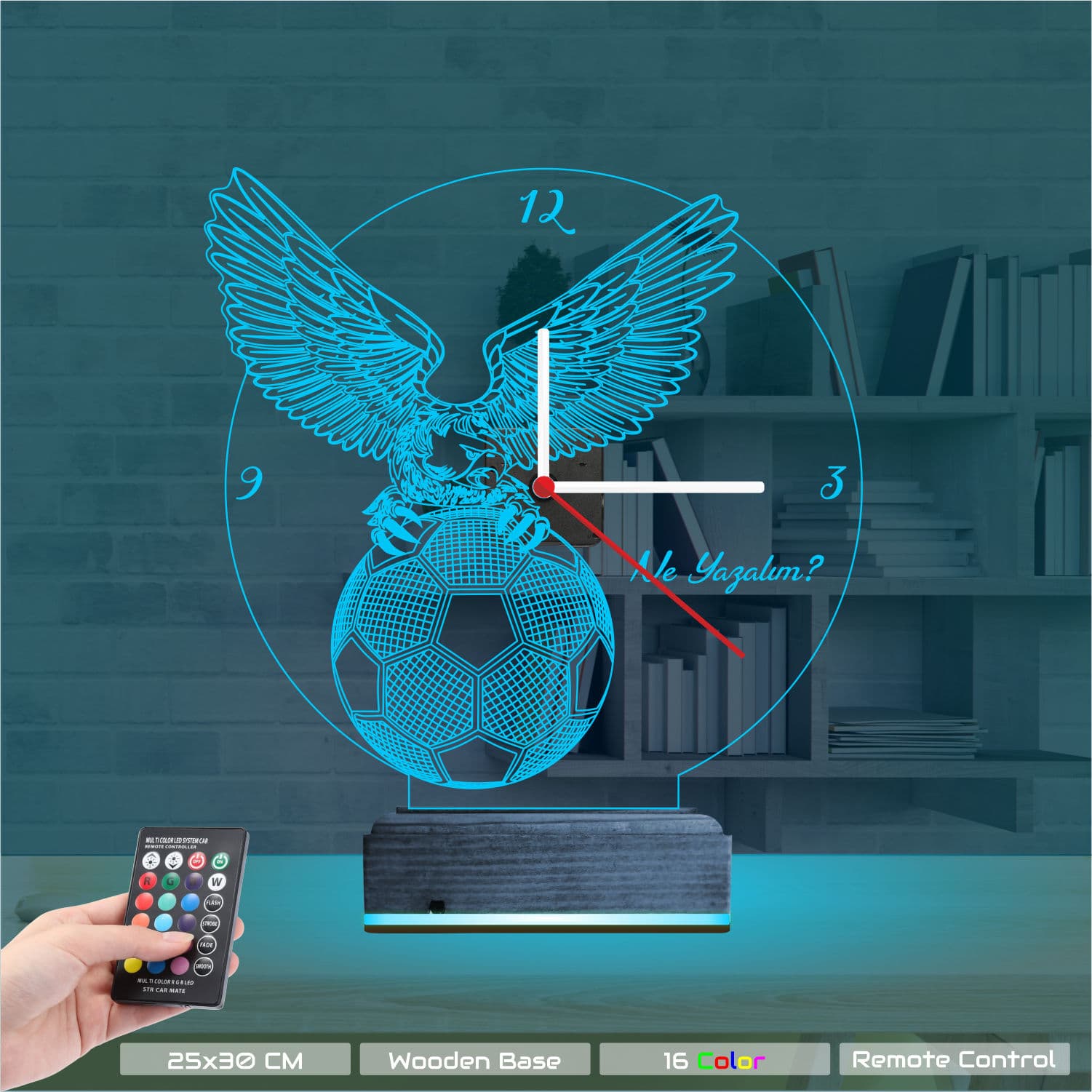 Орёл и Футбол — 3D LED Ночник с часами | Подарок болельщику 9