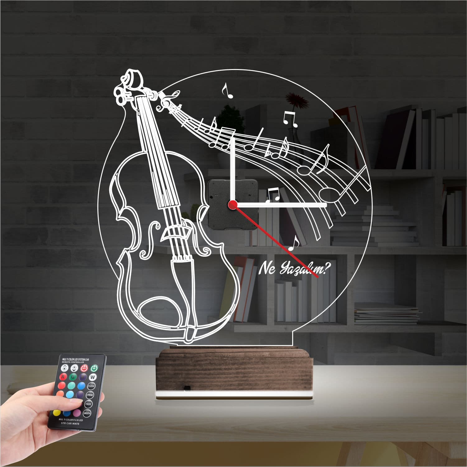 Скрипка — 3D LED Ночник с часами | Подарок музыканту 2
