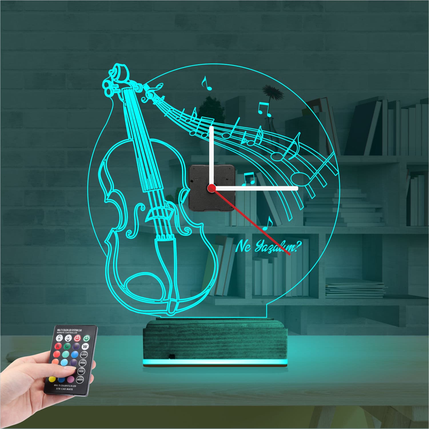 Скрипка — 3D LED Ночник с часами | Подарок музыканту 3