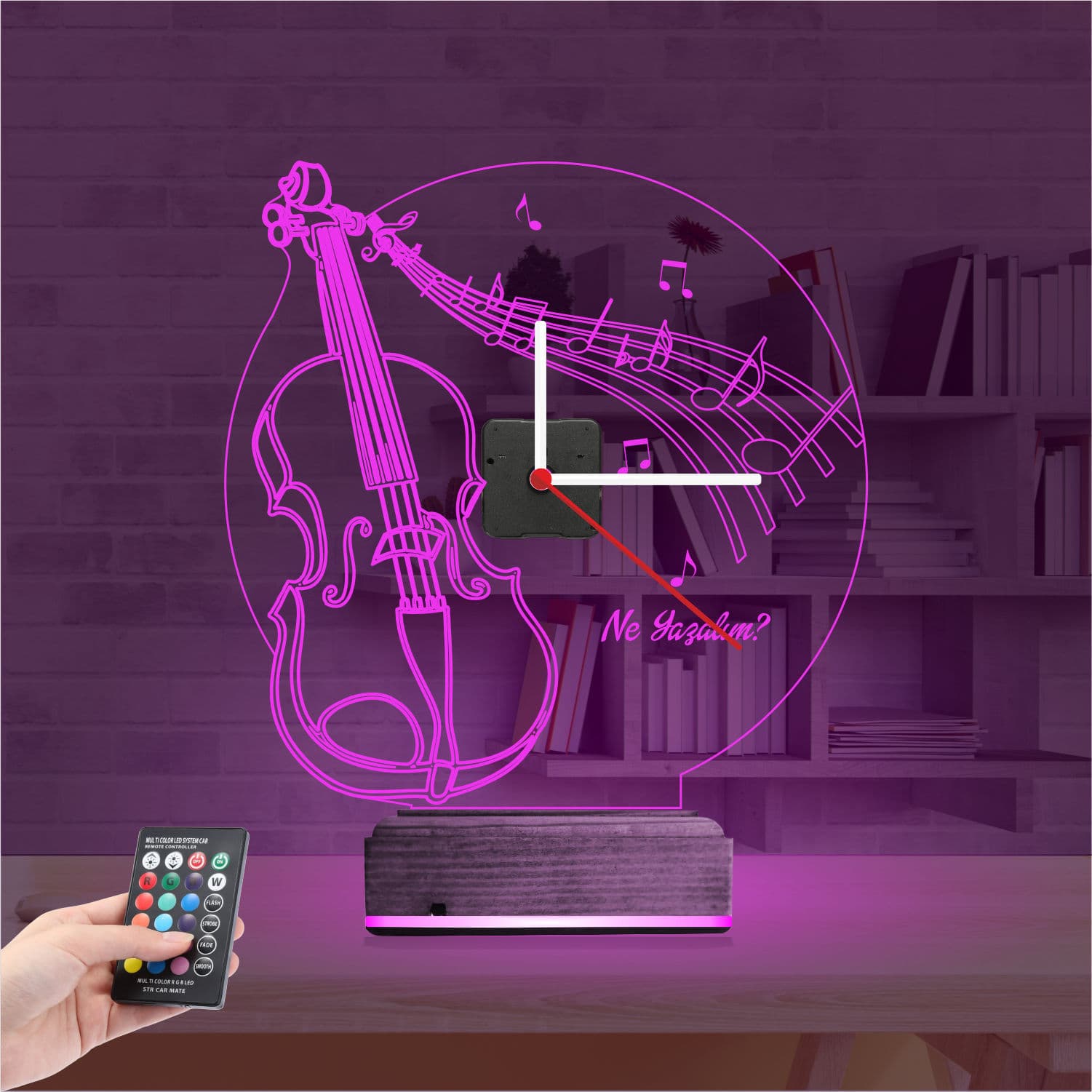 Скрипка — 3D LED Ночник с часами | Подарок музыканту 4
