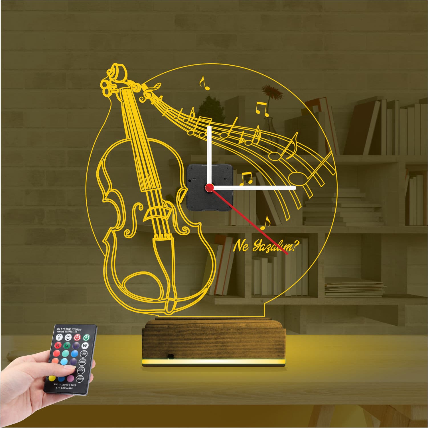 Скрипка — 3D LED Ночник с часами | Подарок музыканту 7