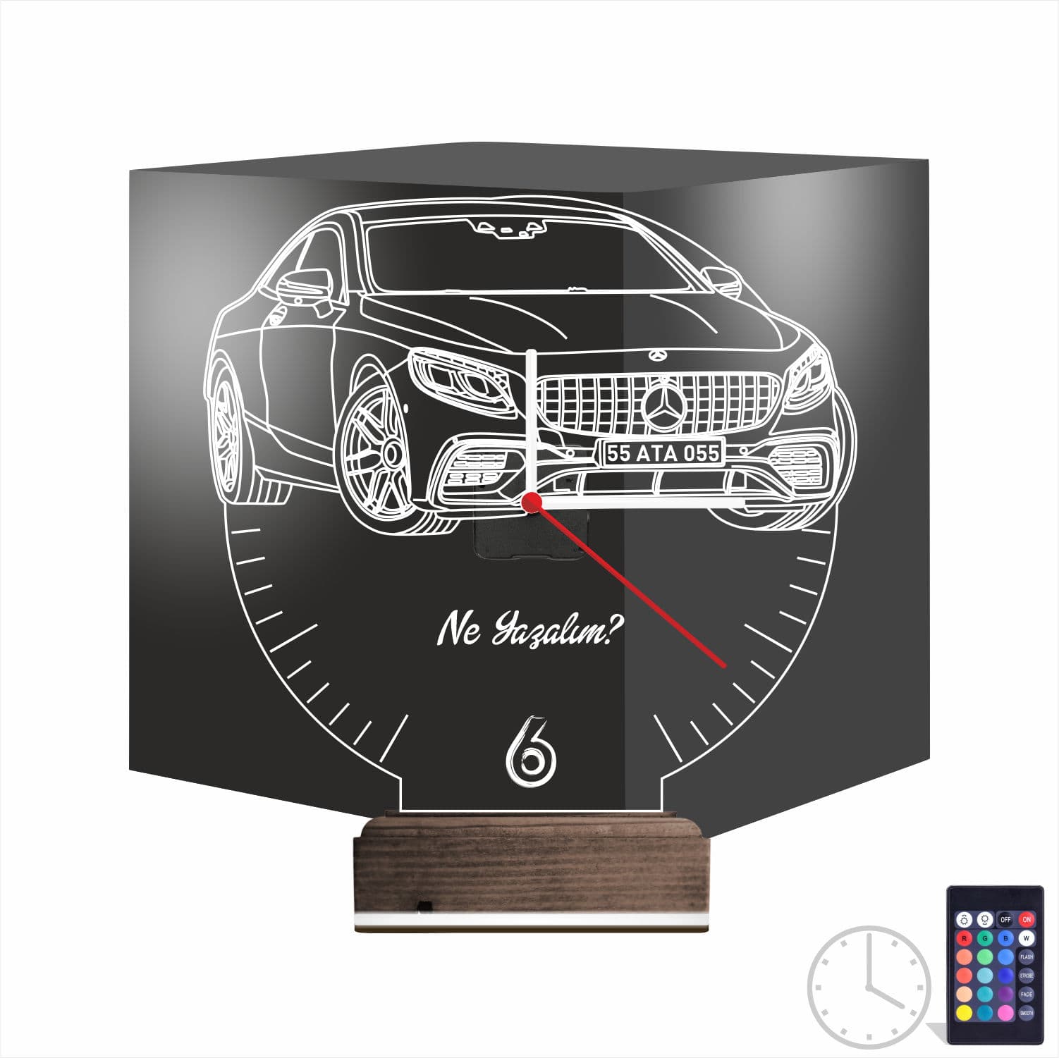 3D Saatli Kişiye Özel Lamba #016 1