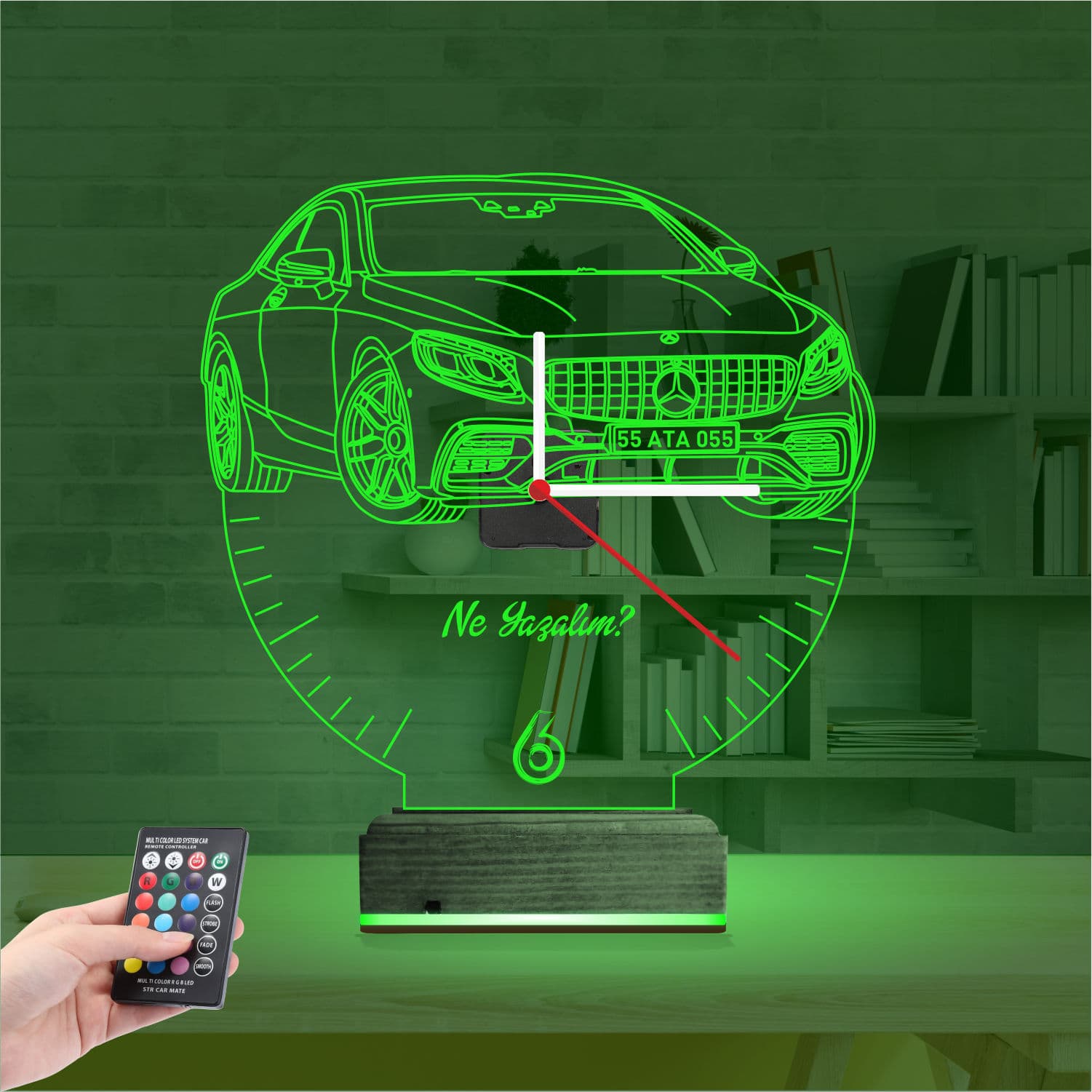 3D Saatli Kişiye Özel Lamba #016 6