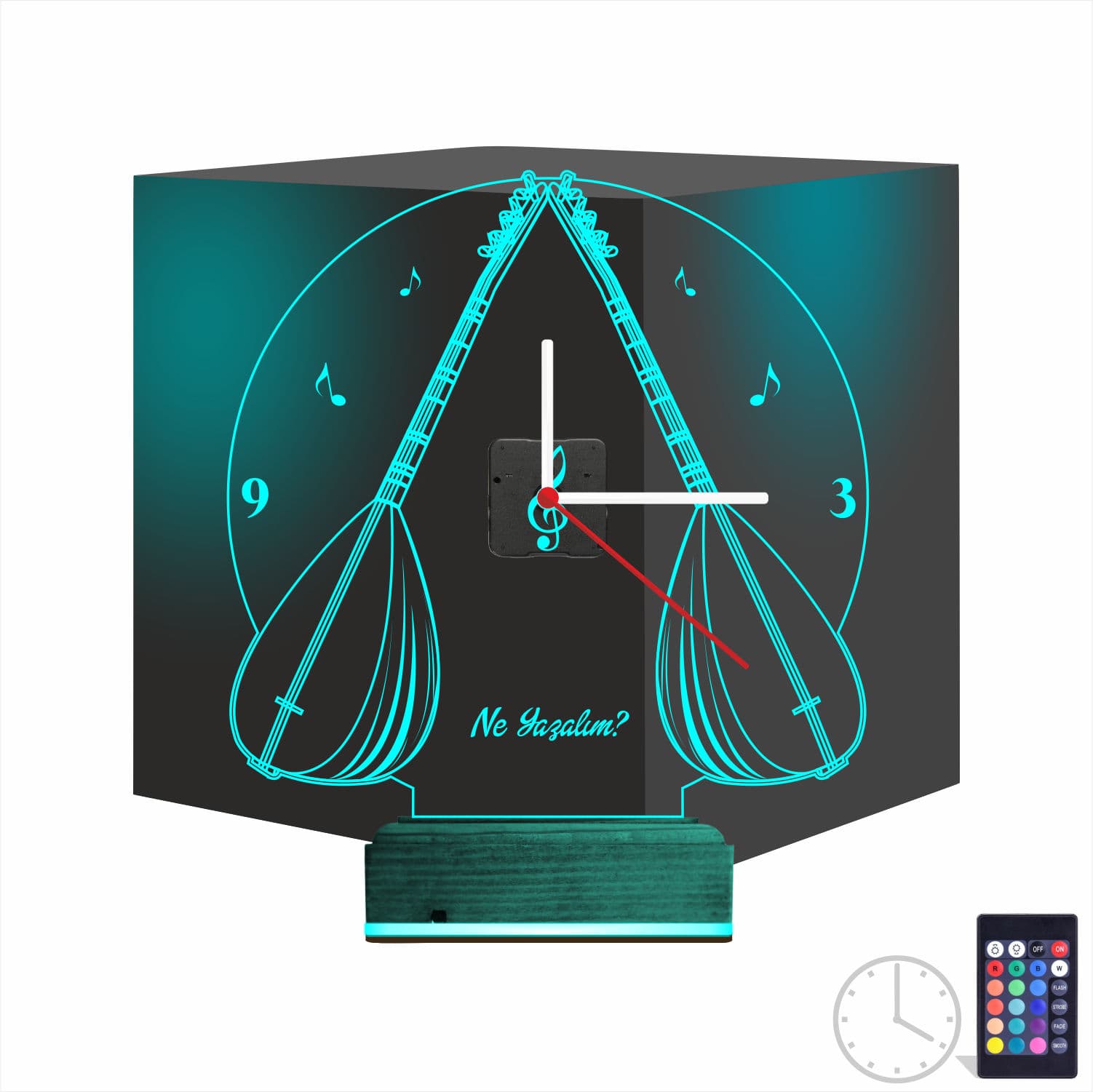 Саз и Музыка 3D Ночник с Часами 1