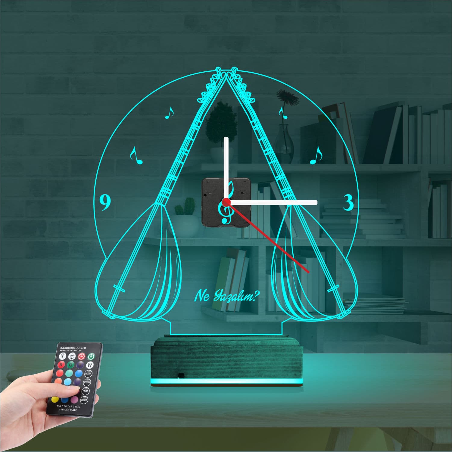 Саз и Музыка 3D Ночник с Часами 3