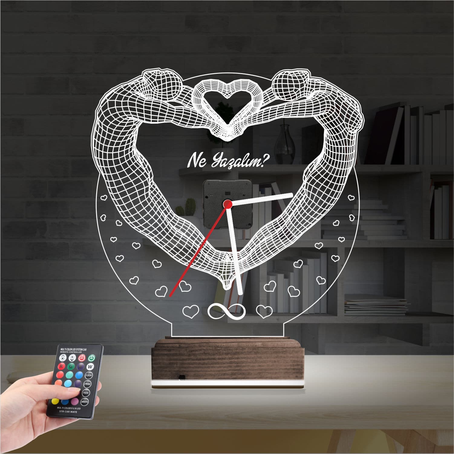 Сердце и бесконечность — 3D LED Ночник | Подарок любимым 2