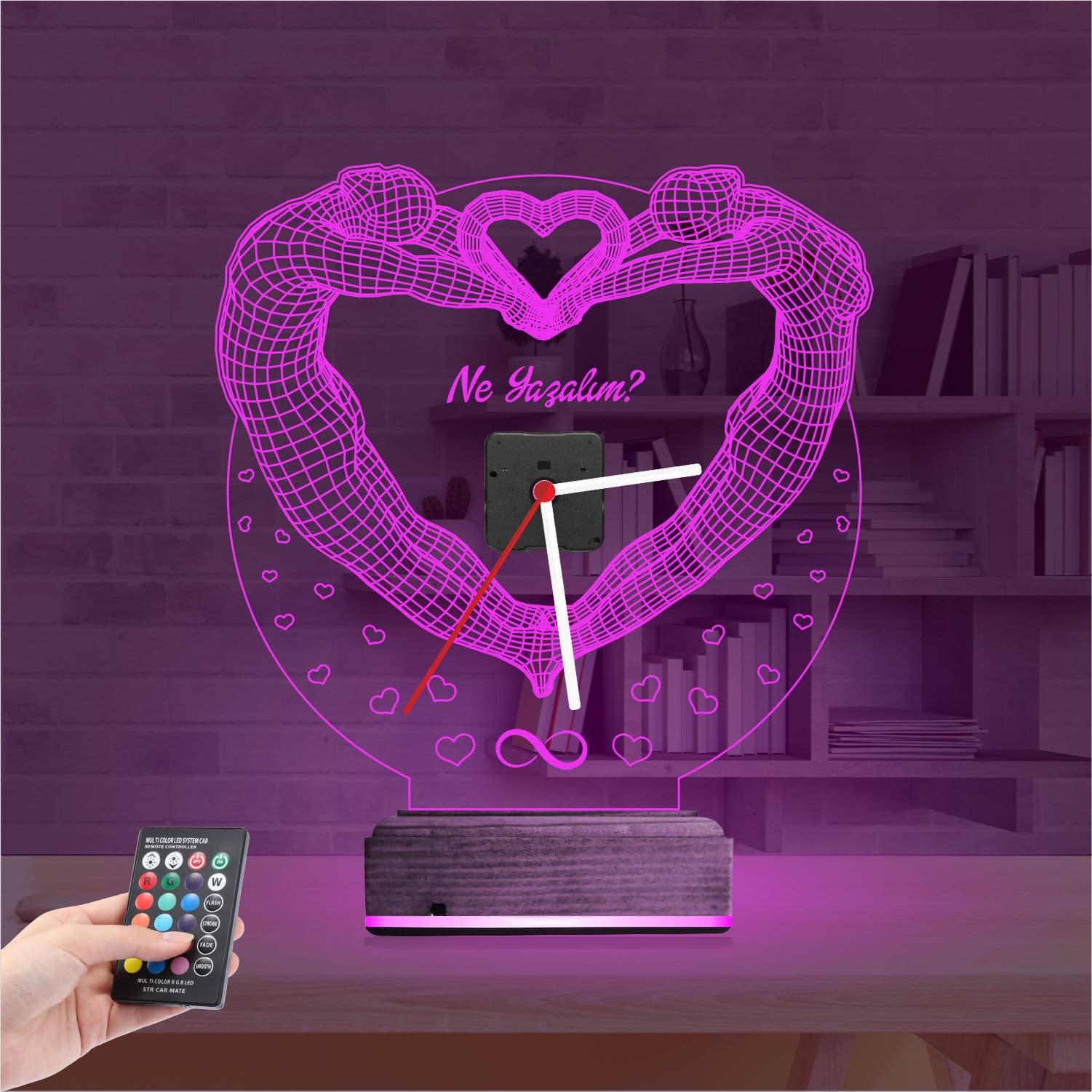 Сердце и бесконечность — 3D LED Ночник | Подарок любимым 4