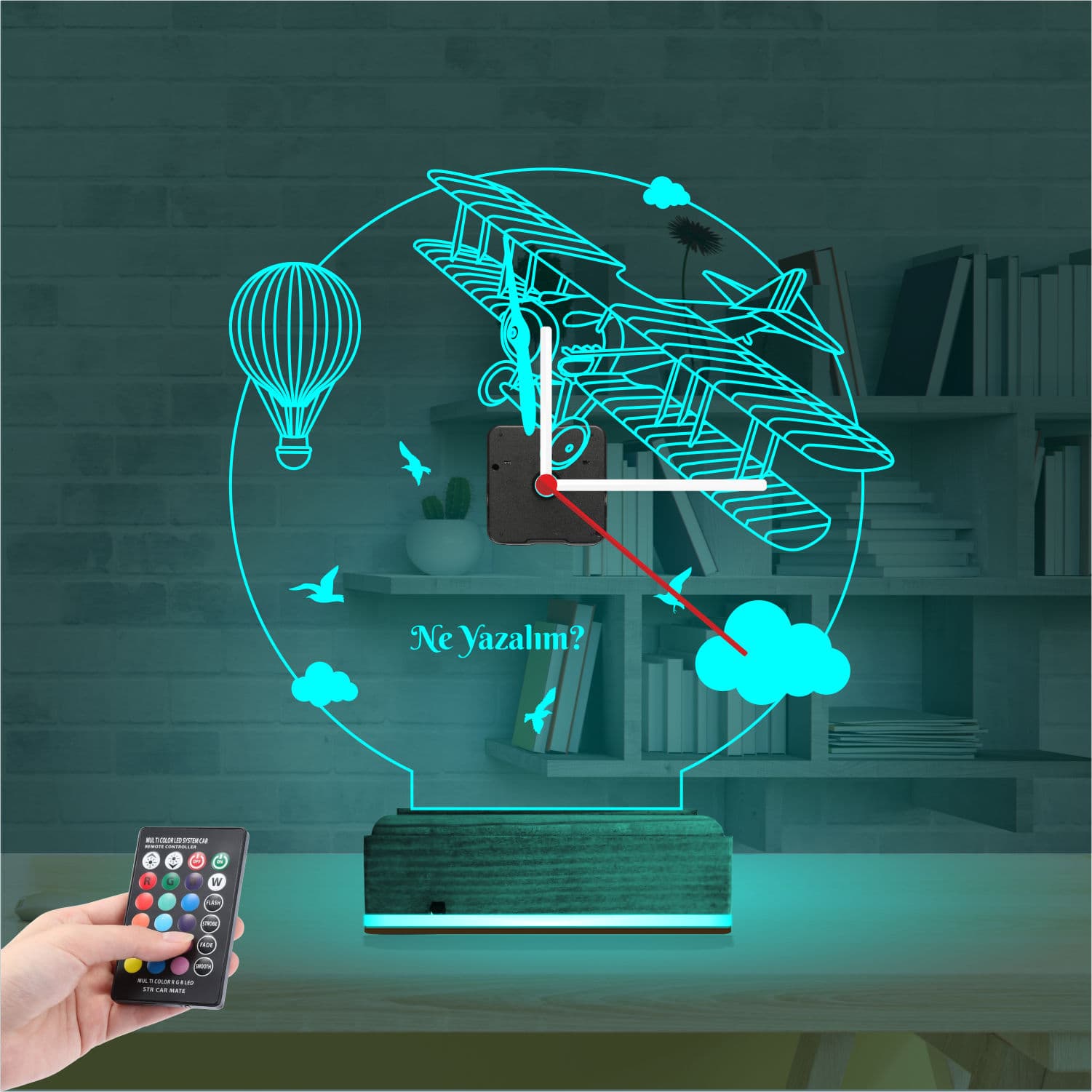 Самолёт и Воздушный шар — 3D LED Ночник | Подарок мужчине 3