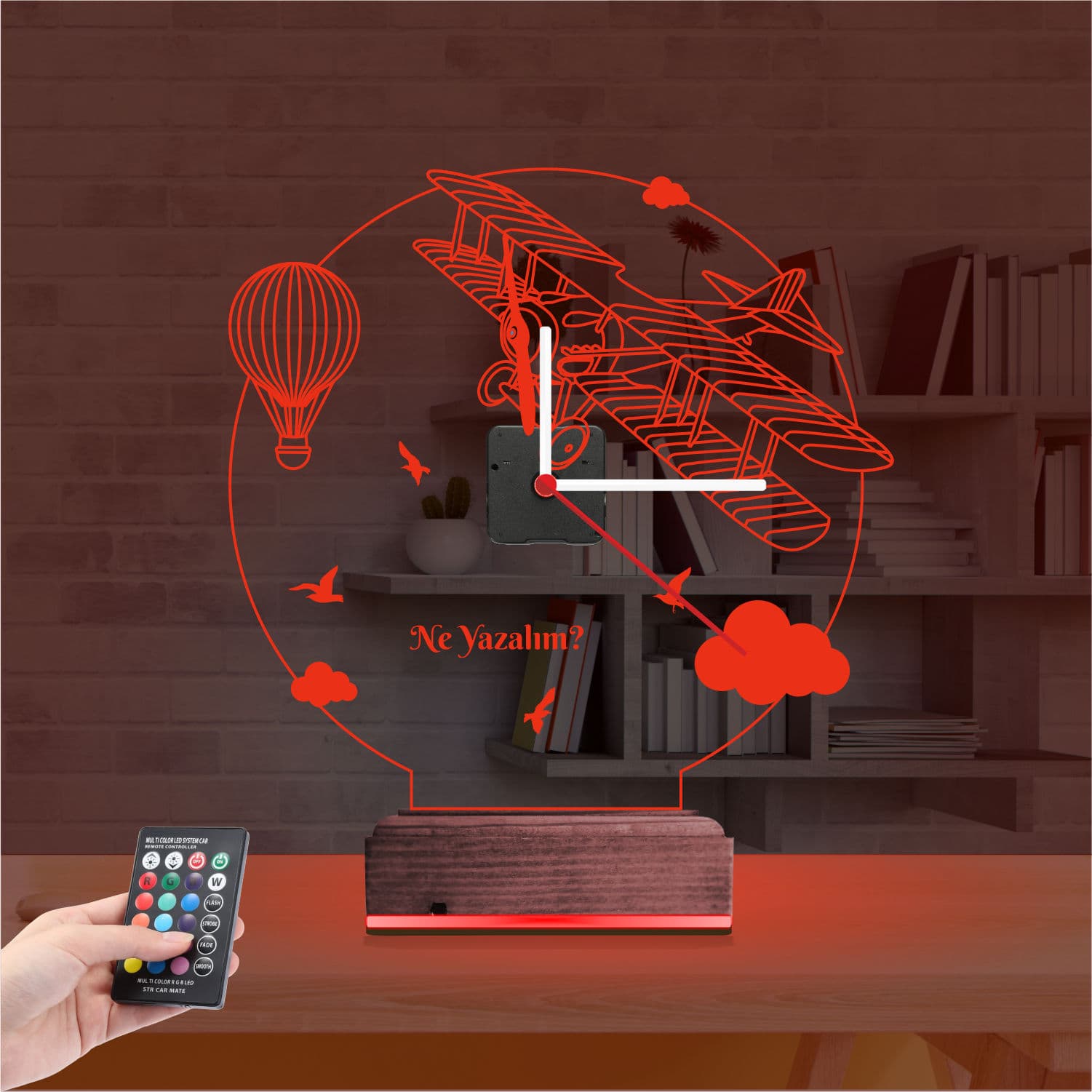 Самолёт и Воздушный шар — 3D LED Ночник | Подарок мужчине 7