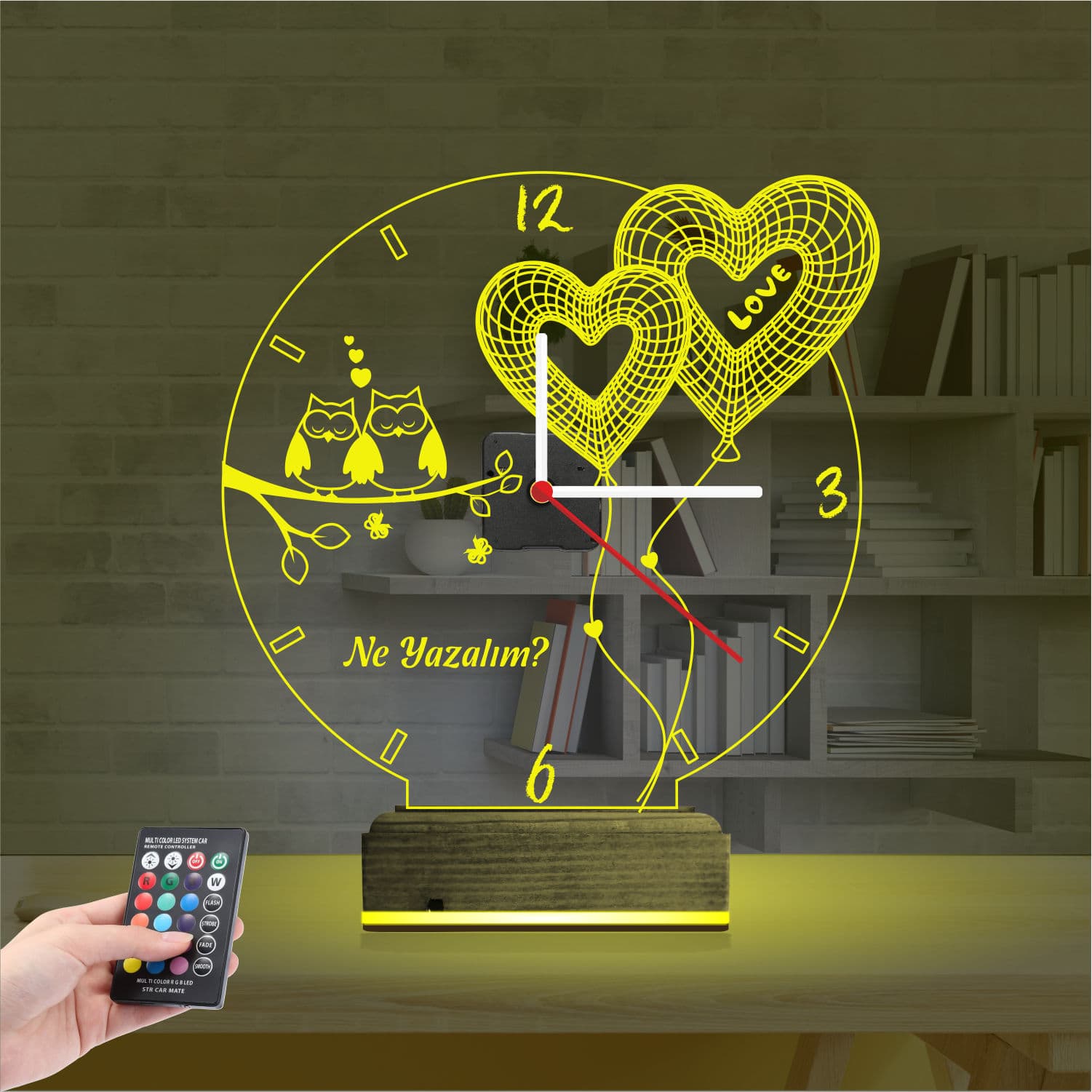 Совы и сердца — 3D LED Ночник | Подарок на годовщину 5