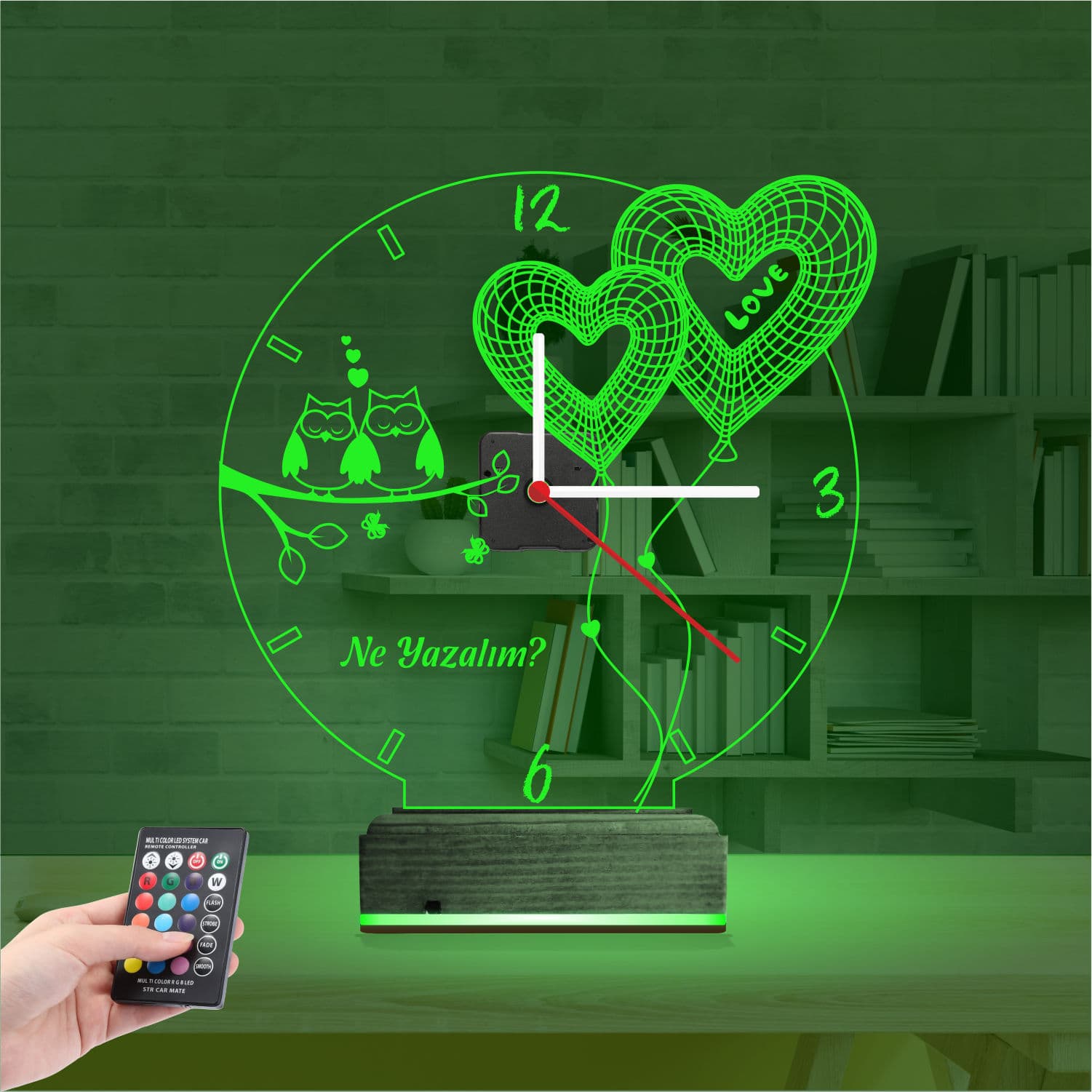 Совы и сердца — 3D LED Ночник | Подарок на годовщину 6