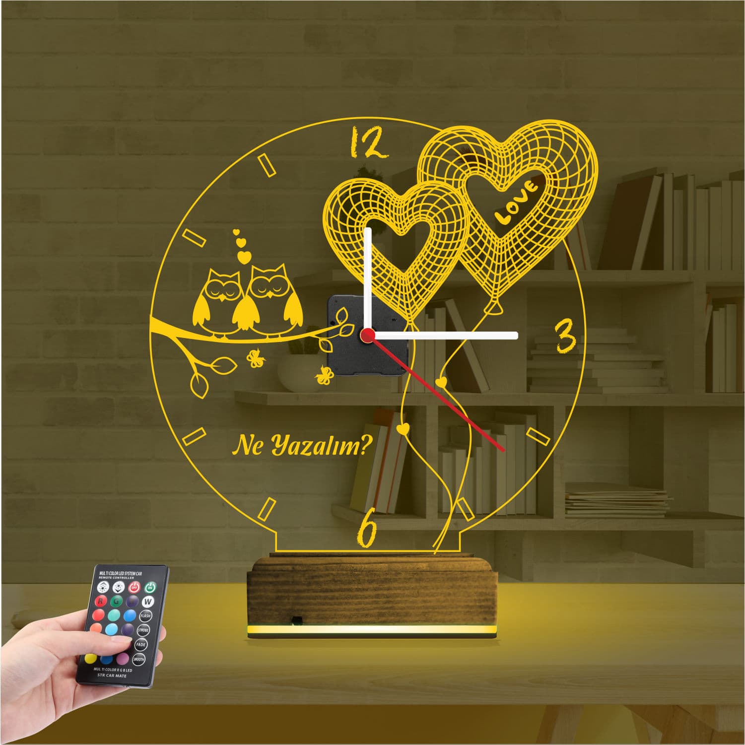 Совы и сердца — 3D LED Ночник | Подарок на годовщину 8