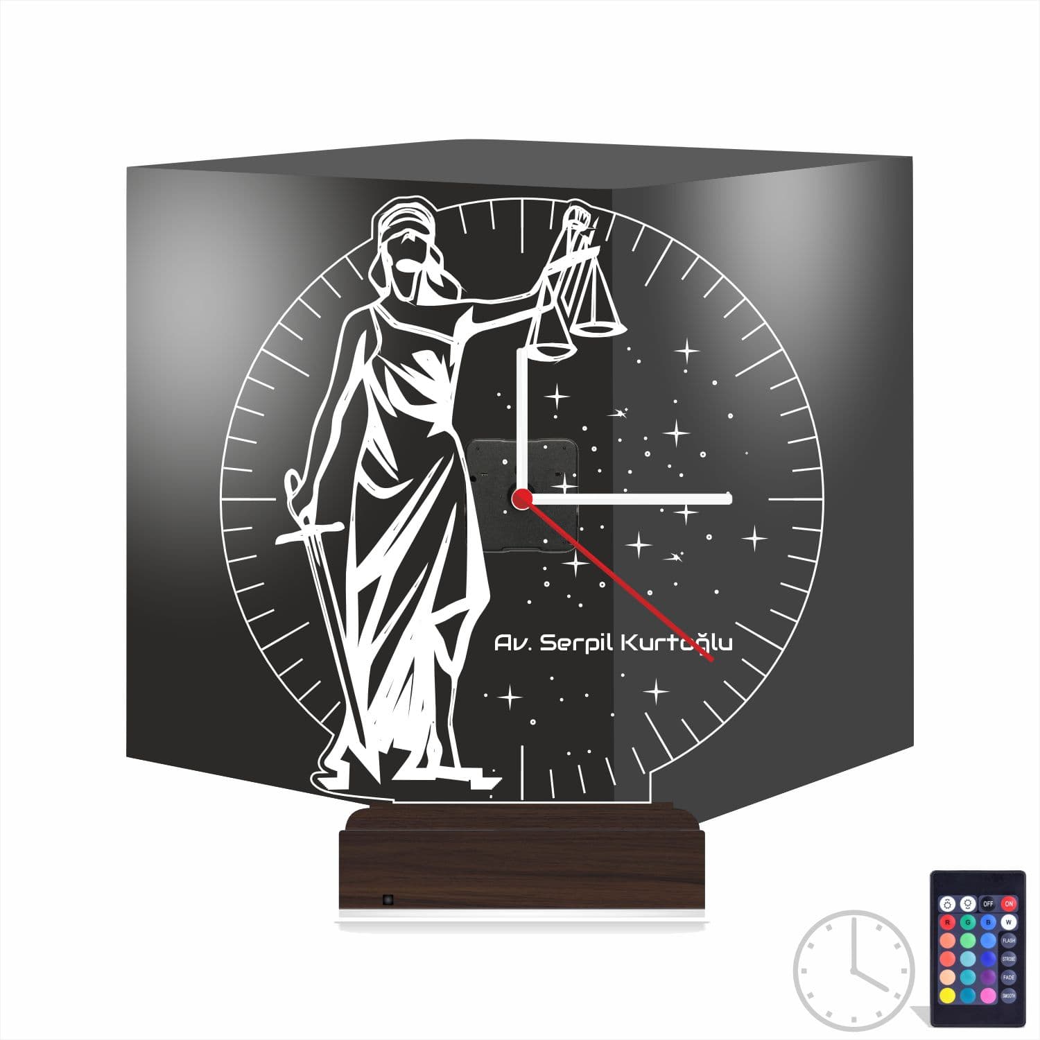 Фемида — 3D LED Ночник с часами | Подарок юристу 1