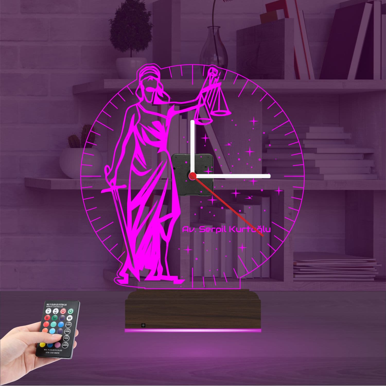 Фемида — 3D LED Ночник с часами | Подарок юристу 4