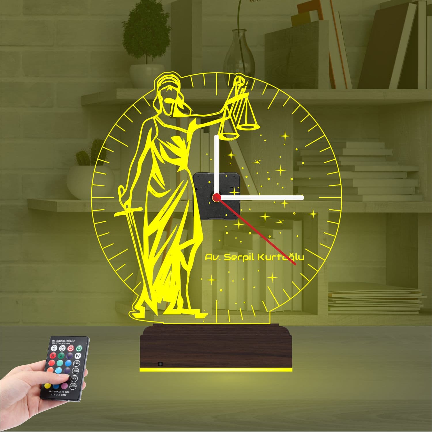 Фемида — 3D LED Ночник с часами | Подарок юристу 7