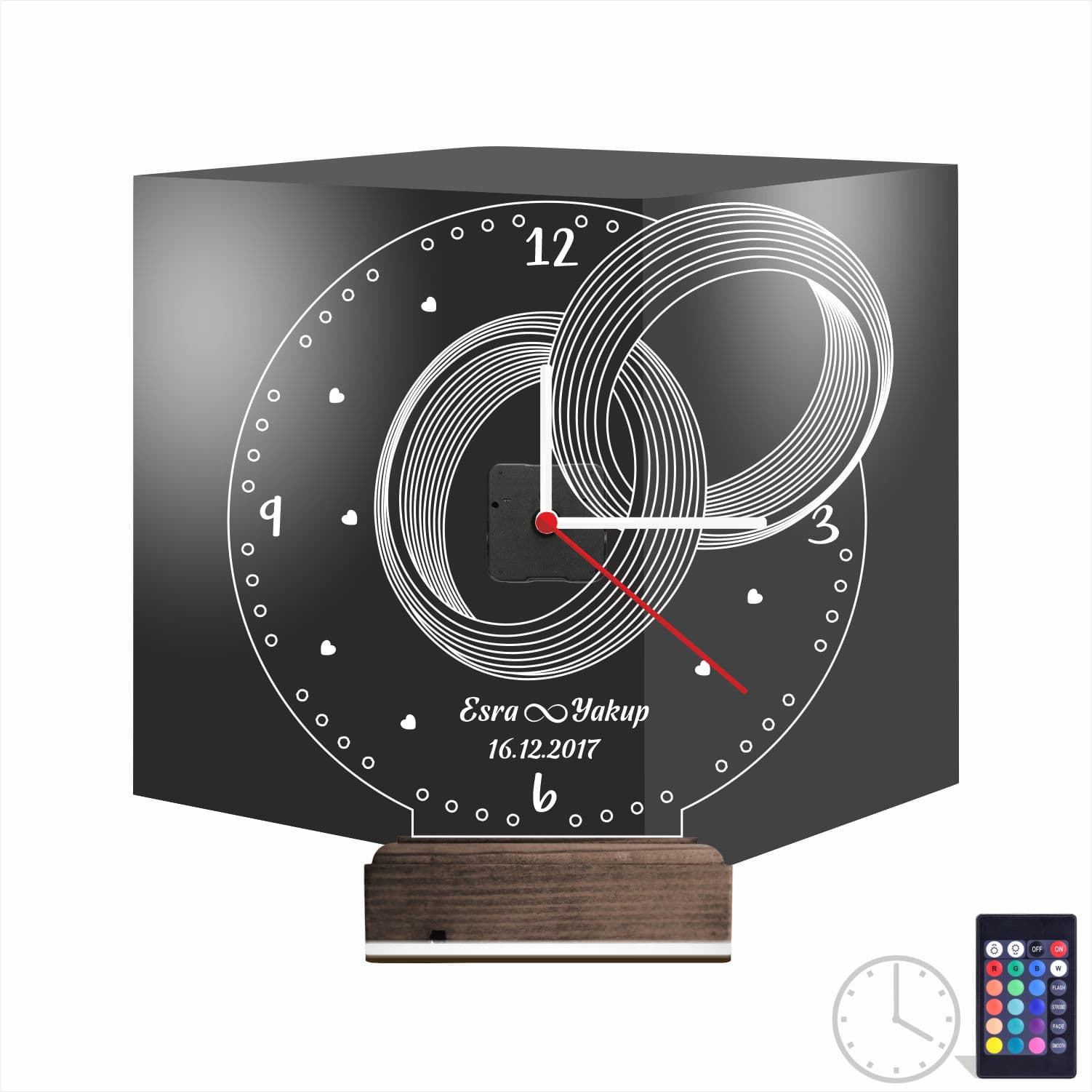 Обручальные кольца — 3D LED Ночник | Подарок на годовщину 1