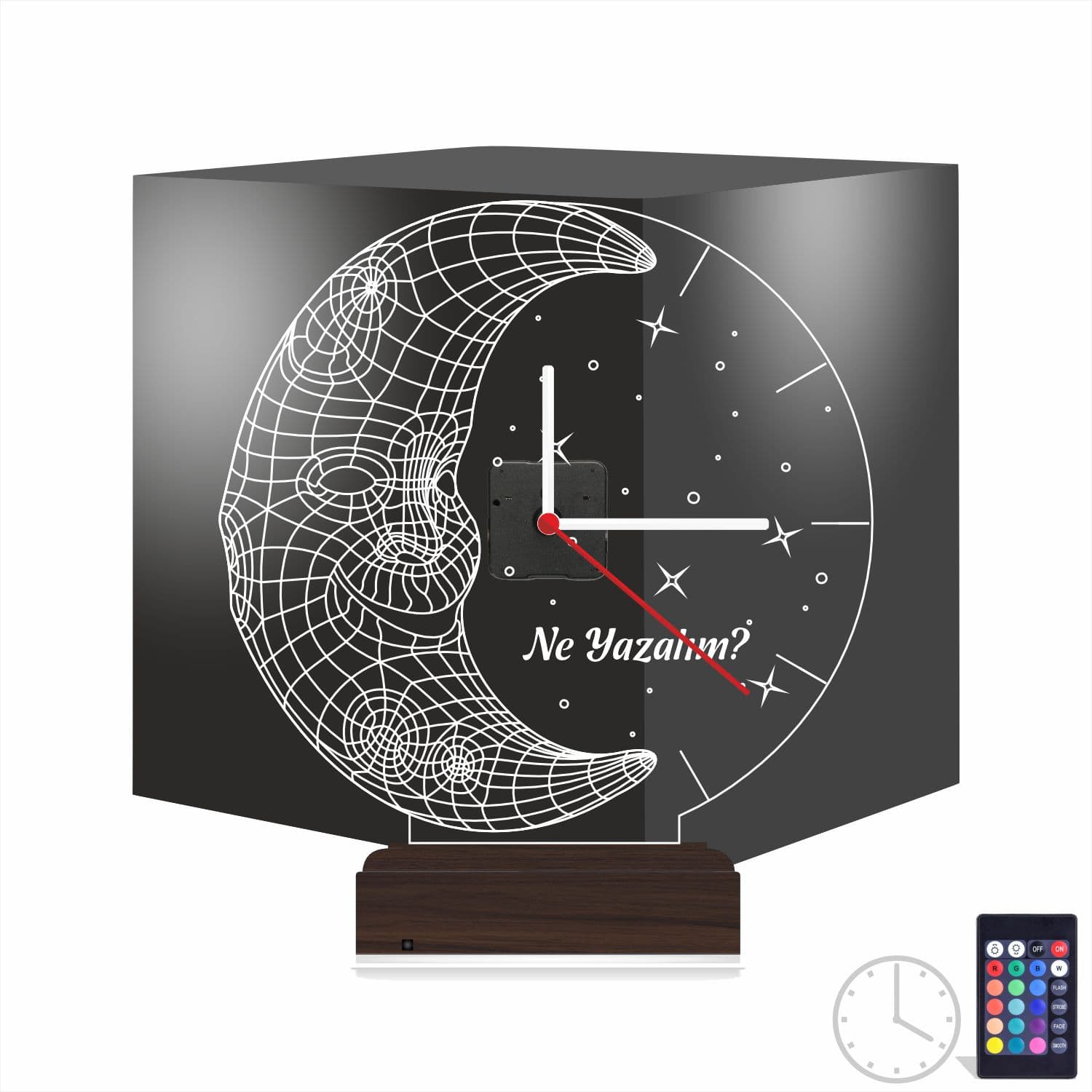 Луна с часами 3D Ночник 1