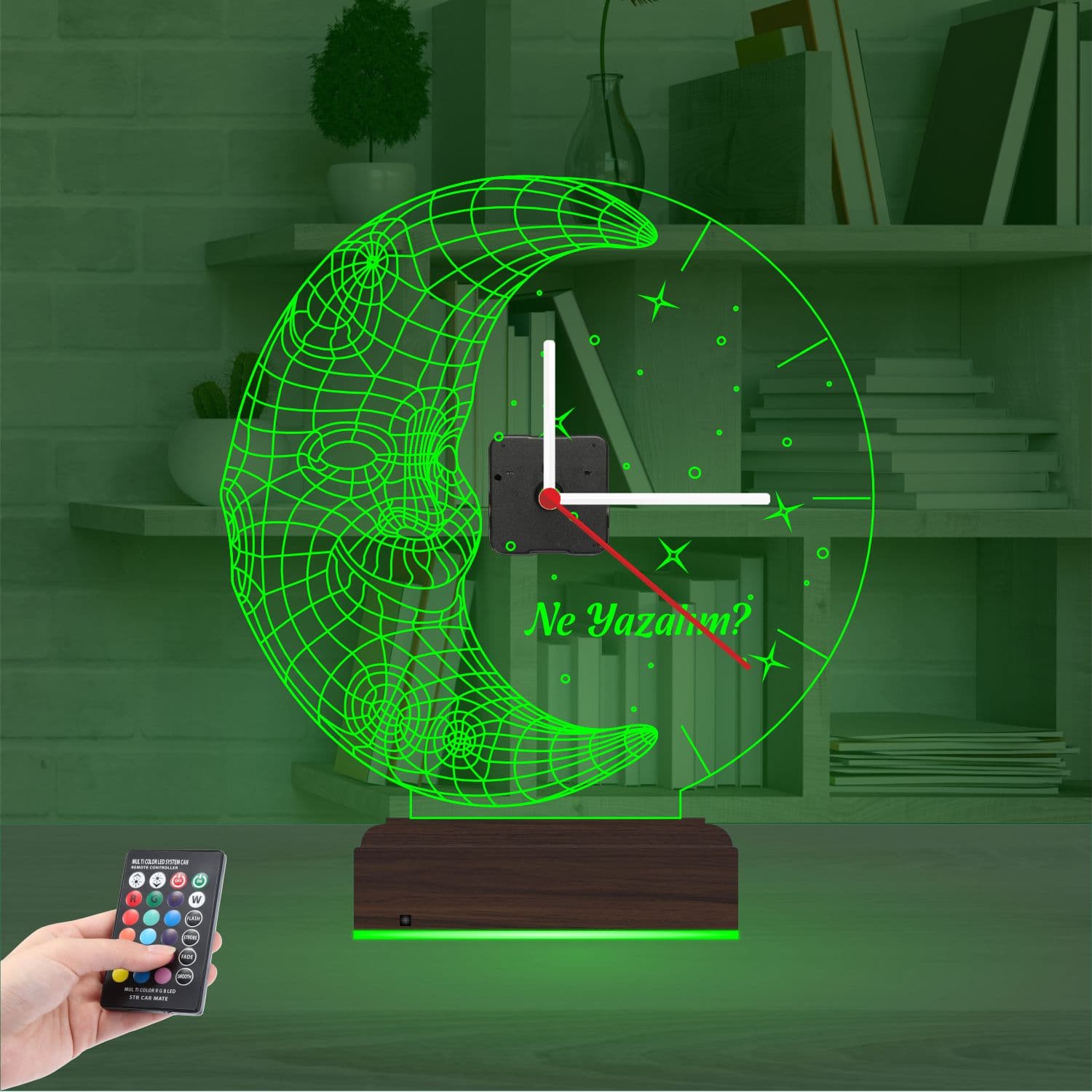 Луна с часами 3D Ночник 6