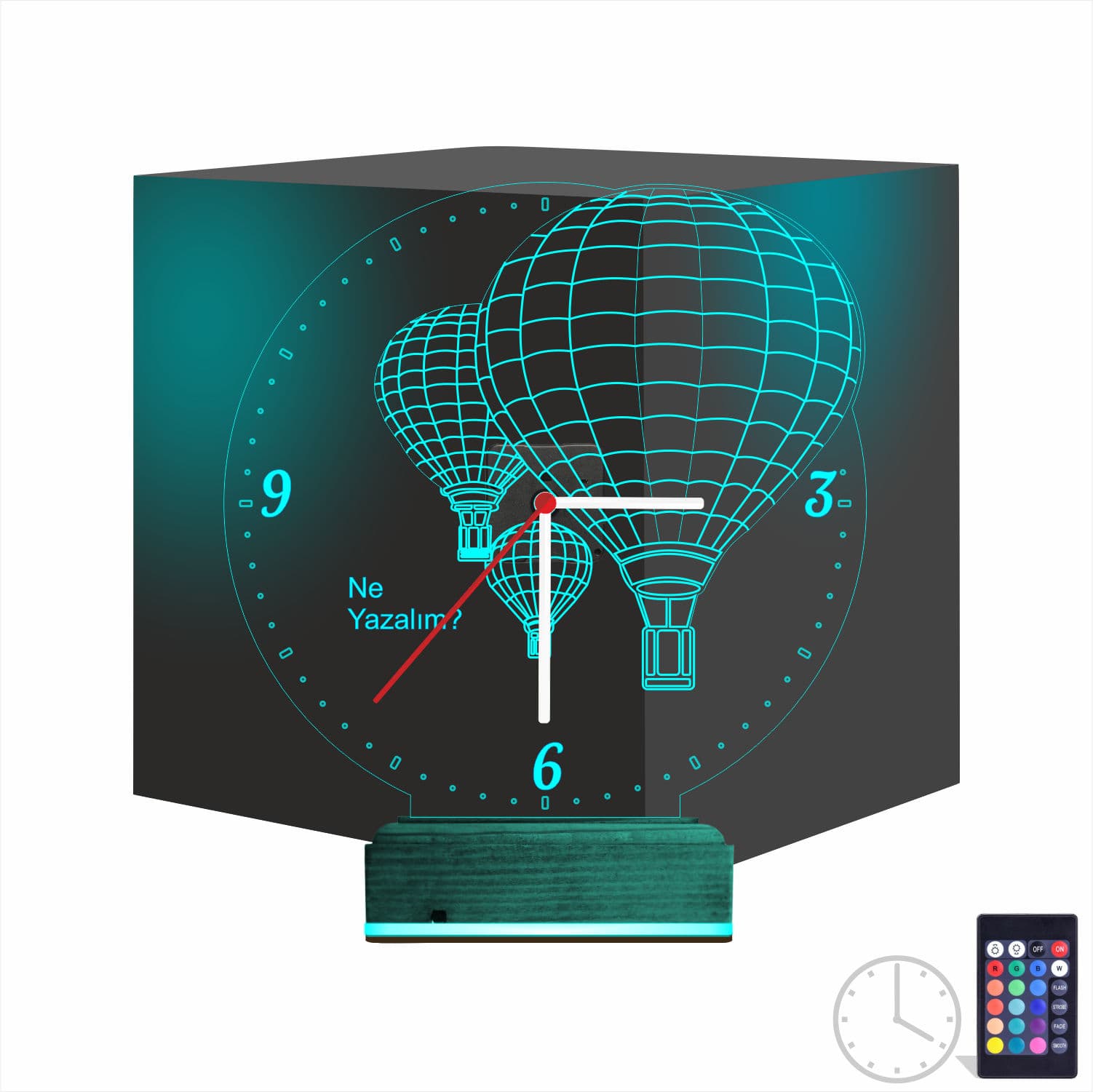 Воздушные шары и часы — 3D LED Ночник | Подарок на праздник 1