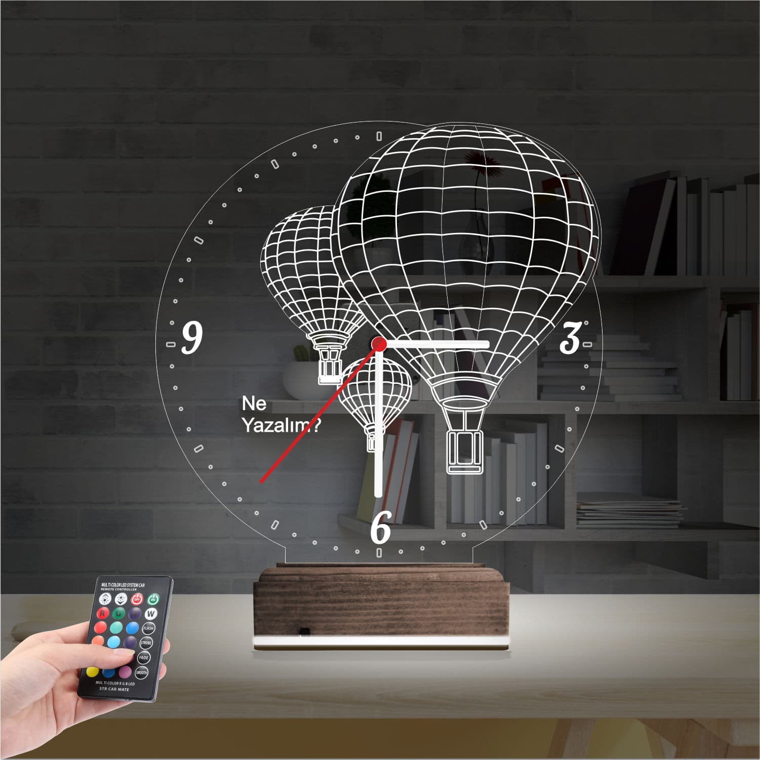 Воздушные шары и часы — 3D LED Ночник | Подарок на праздник 2