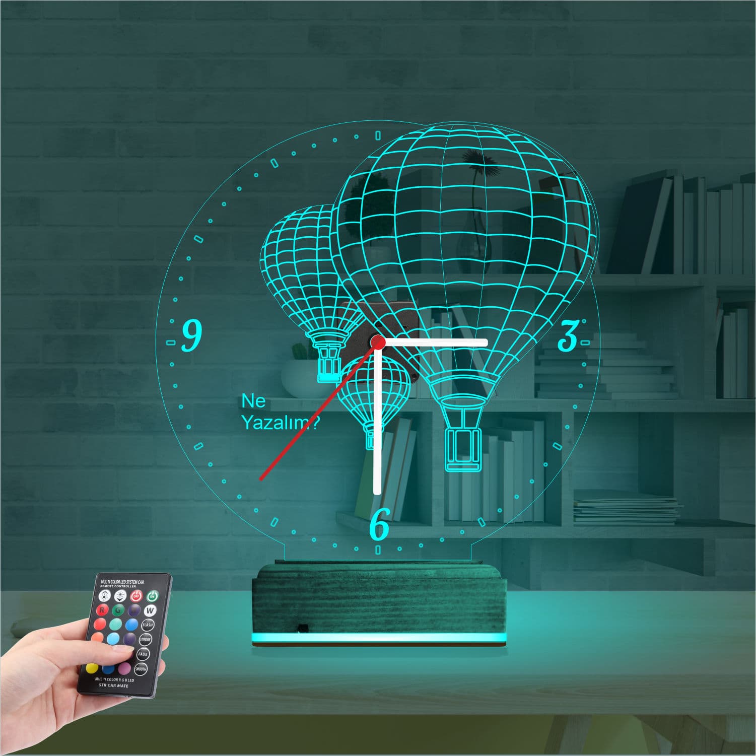 Воздушные шары и часы — 3D LED Ночник | Подарок на праздник 3