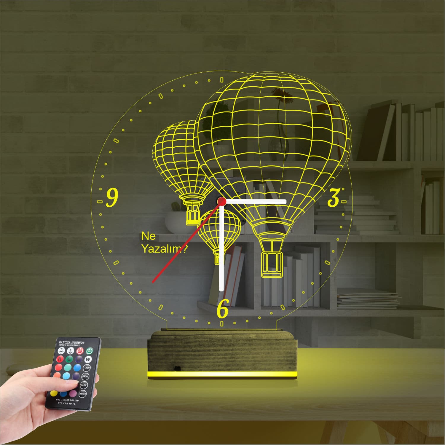 Воздушные шары и часы — 3D LED Ночник | Подарок на праздник 5