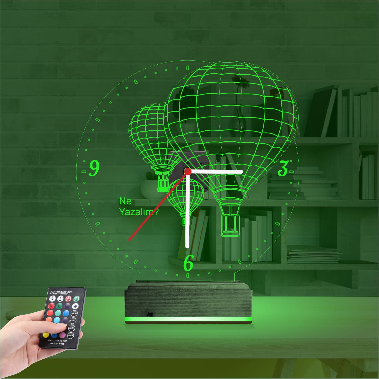 Воздушные шары и часы — 3D LED Ночник | Подарок на праздник 6