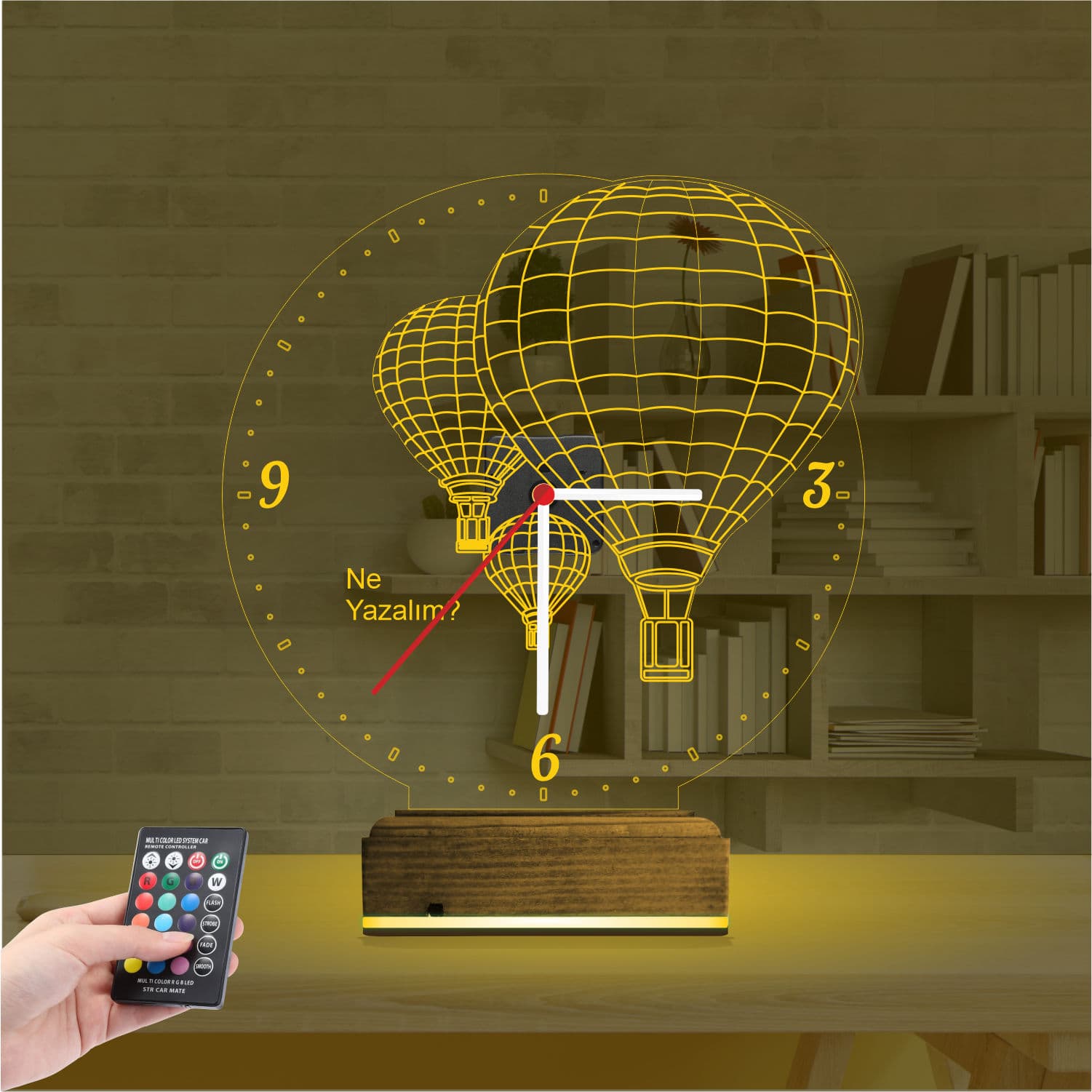 Воздушные шары и часы — 3D LED Ночник | Подарок на праздник 8