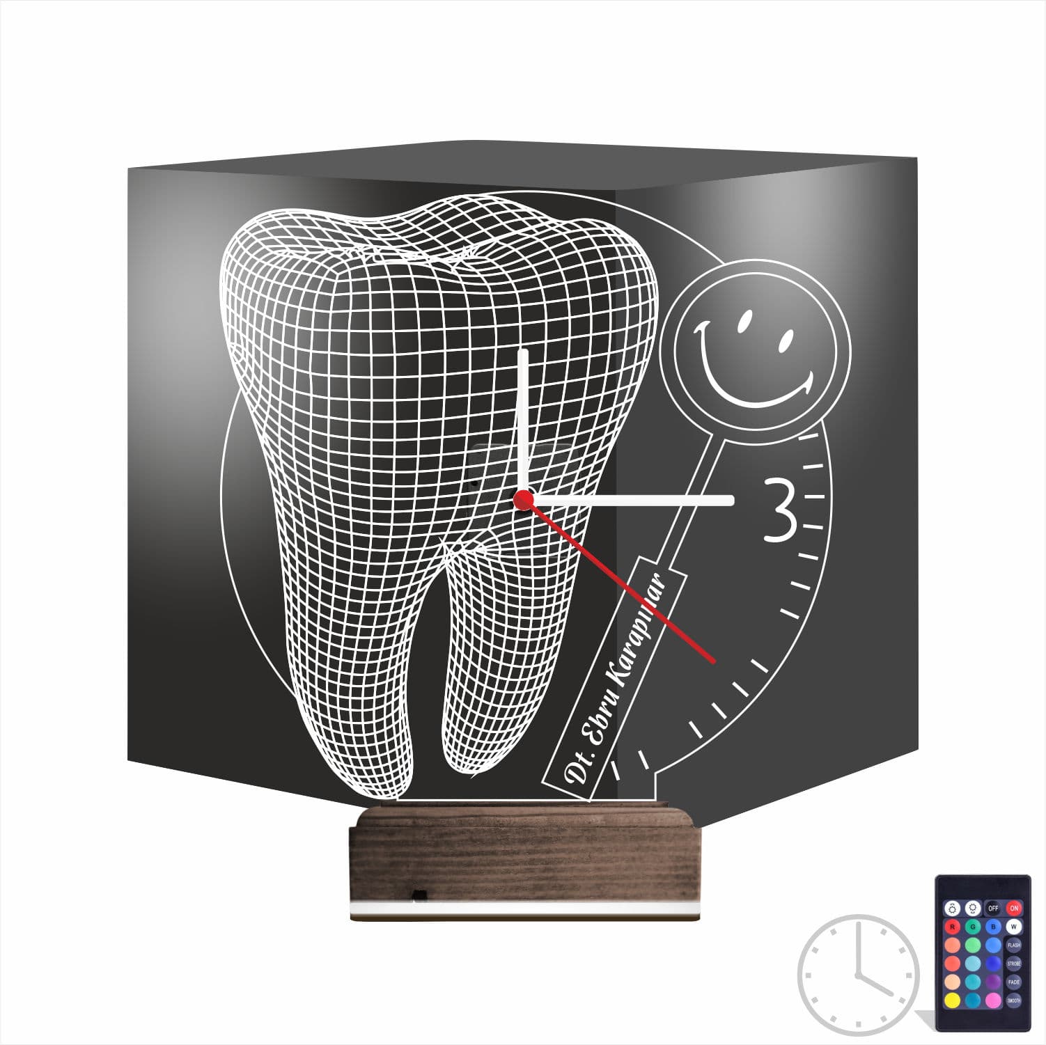 Зуб — 3D LED Ночник Часы | Подарок стоматологу 1