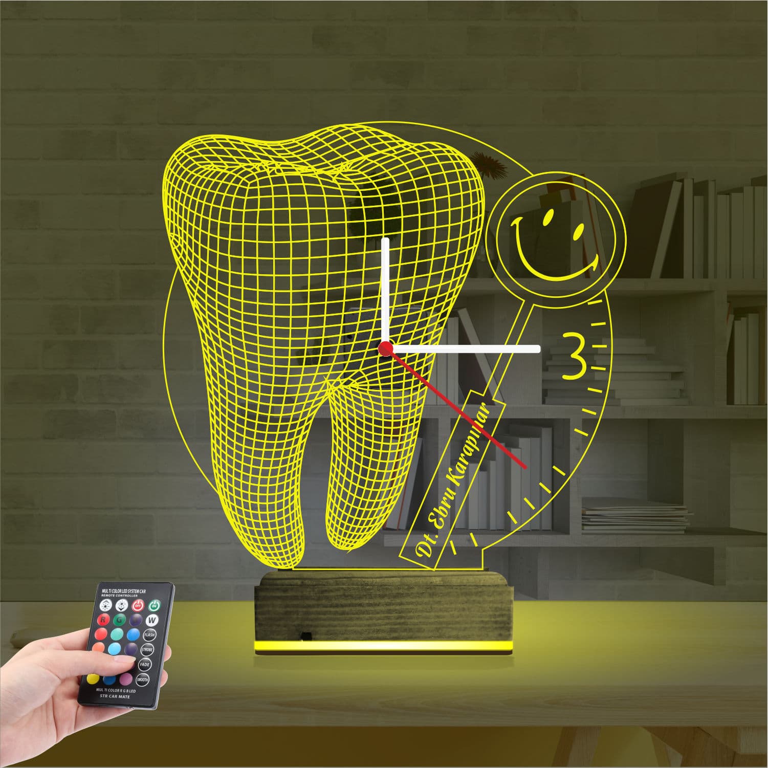 Зуб — 3D LED Ночник Часы | Подарок стоматологу 5