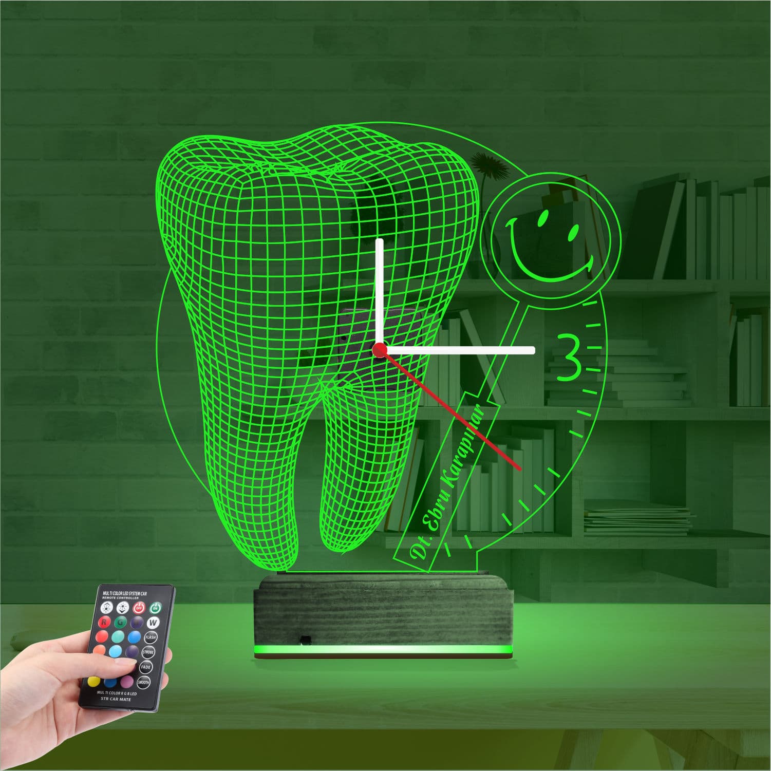 Зуб — 3D LED Ночник Часы | Подарок стоматологу 6