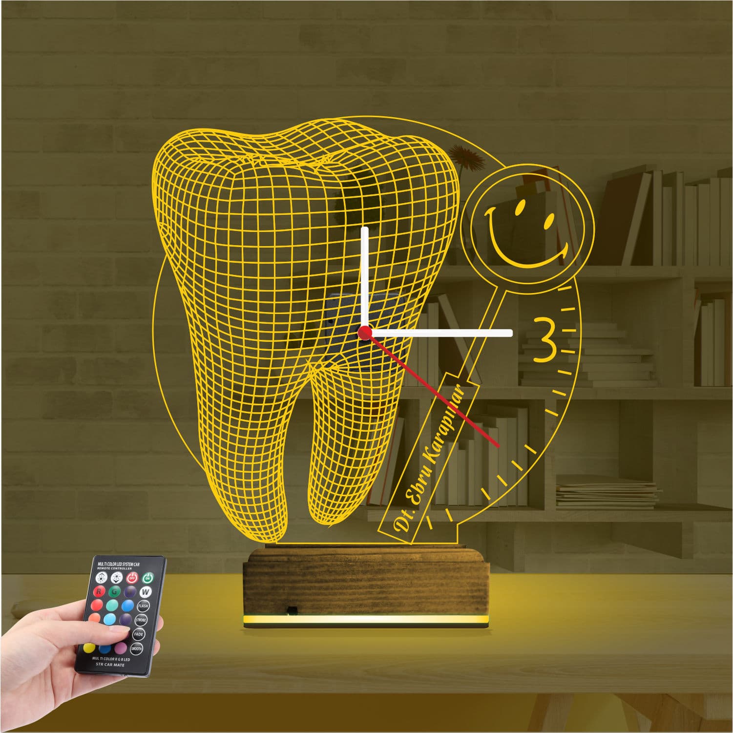 Зуб — 3D LED Ночник Часы | Подарок стоматологу 8