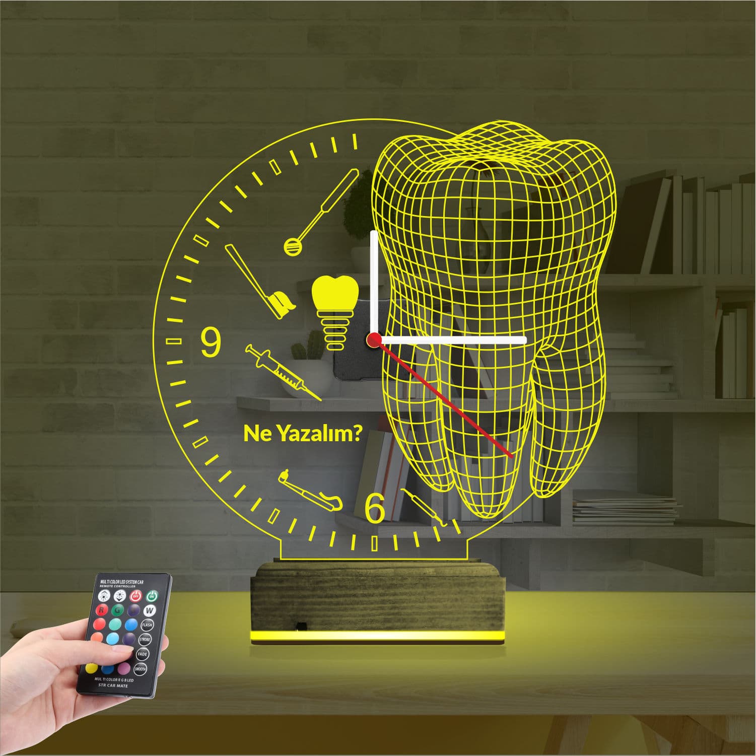 Стоматолог — 3D LED Ночник-часы | Подарок врачу 5