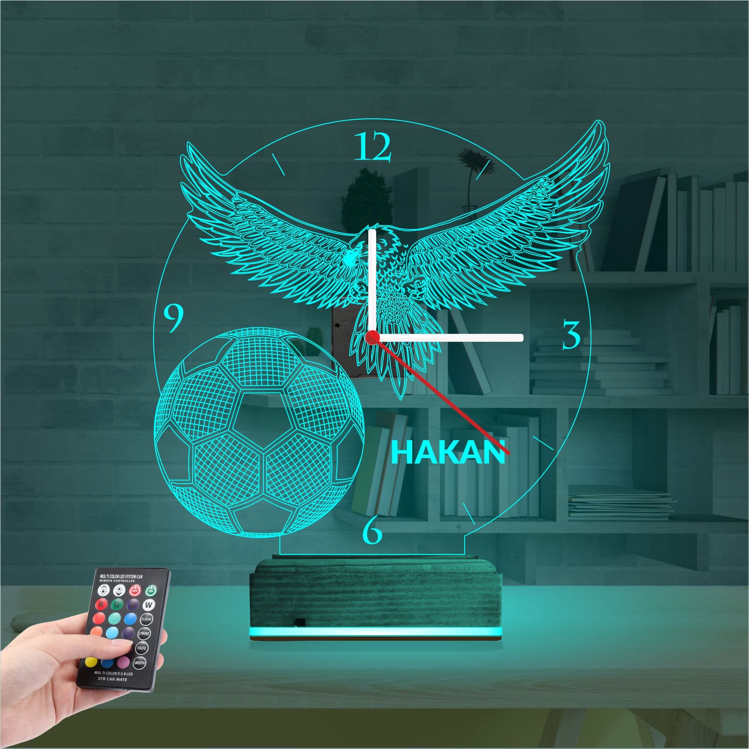 Орел и Футбол (именной) — 3D LED Ночник | Подарок мужчине 3