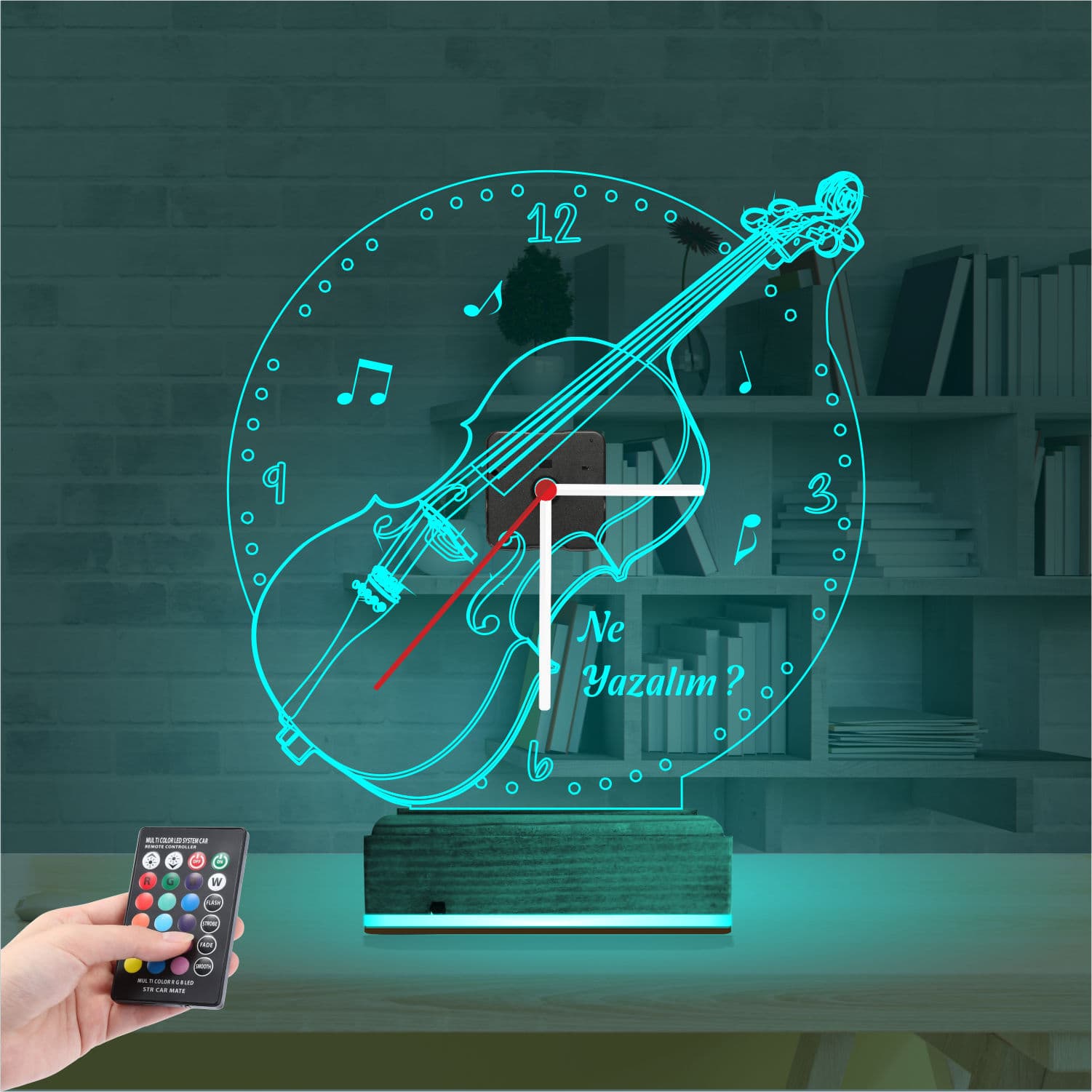 Скрипка — 3D LED Ночник с Часами | Подарок музыканту 3