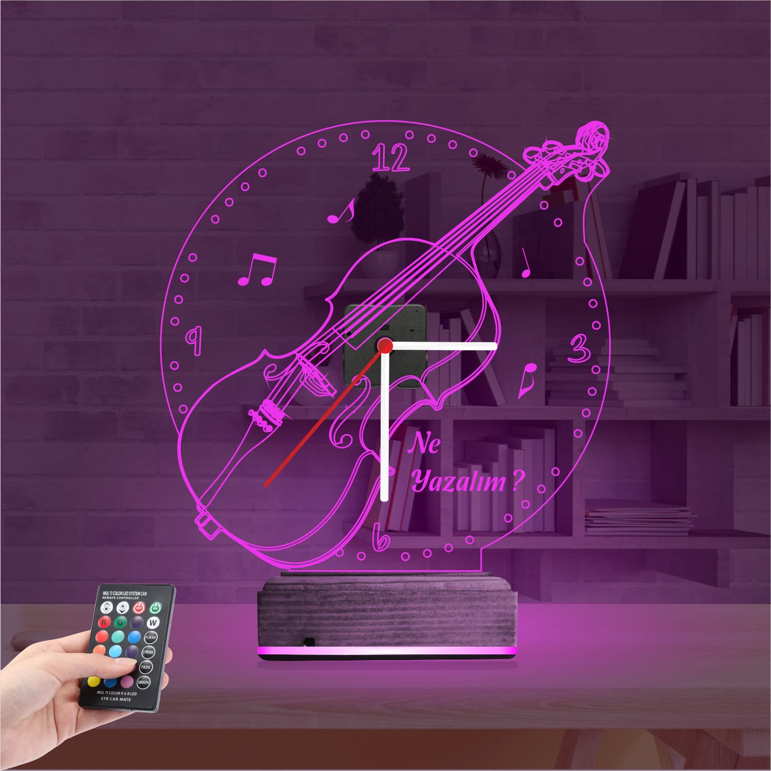 Скрипка — 3D LED Ночник с Часами | Подарок музыканту 4