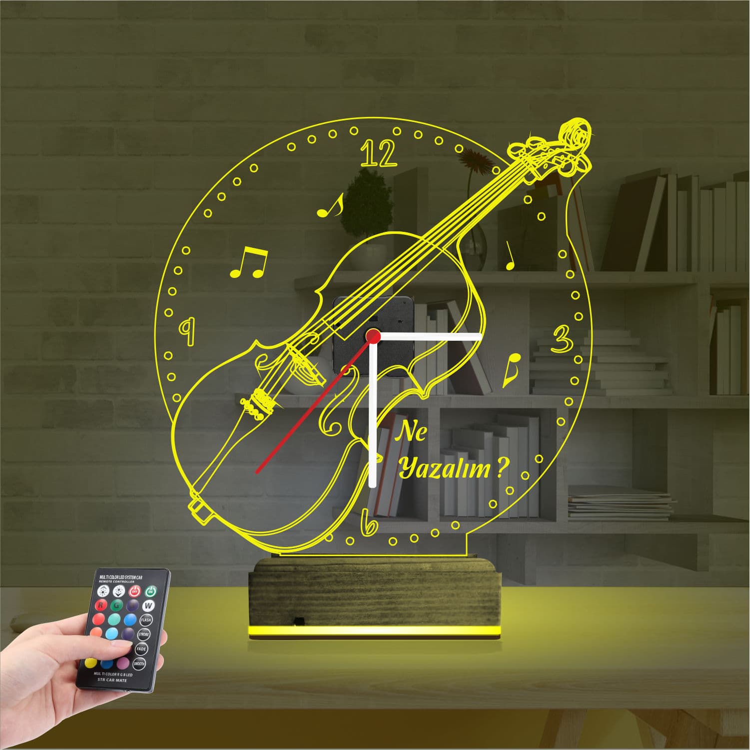 Скрипка — 3D LED Ночник с Часами | Подарок музыканту 5