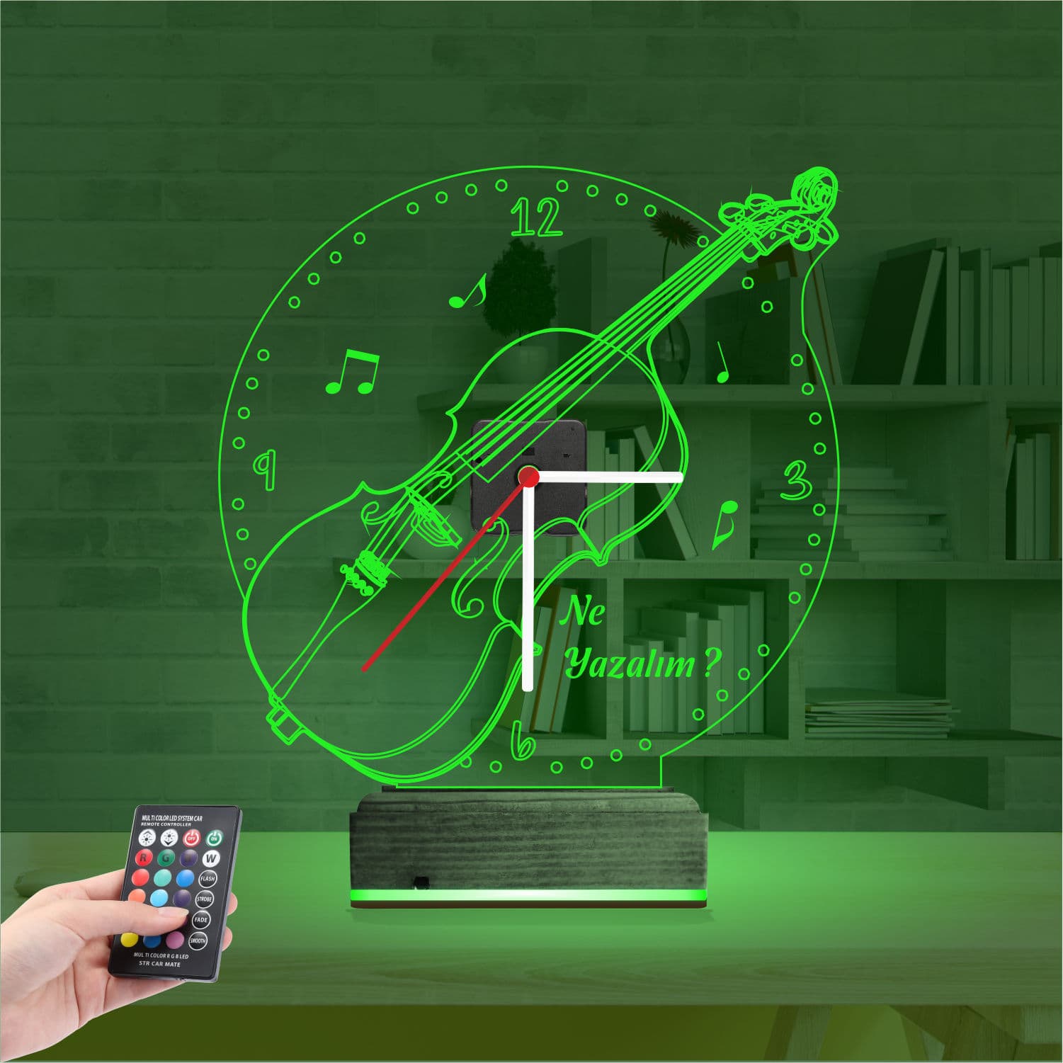 Скрипка — 3D LED Ночник с Часами | Подарок музыканту 6