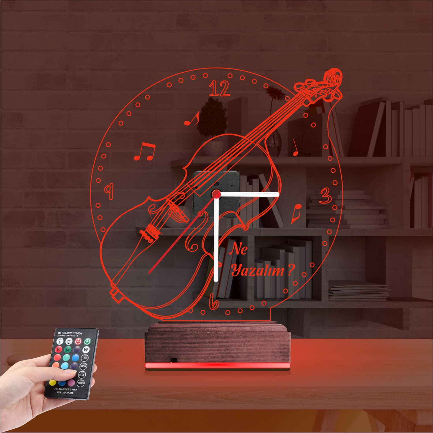 Скрипка — 3D LED Ночник с Часами | Подарок музыканту 7