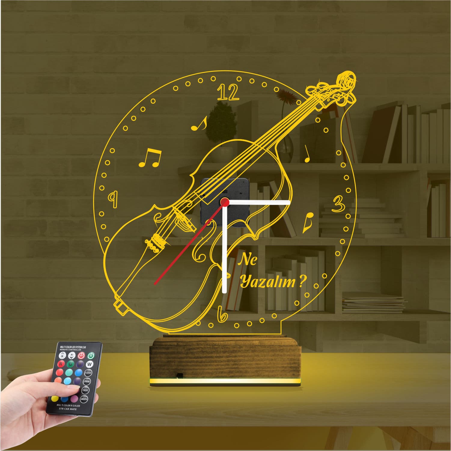 Скрипка — 3D LED Ночник с Часами | Подарок музыканту 8